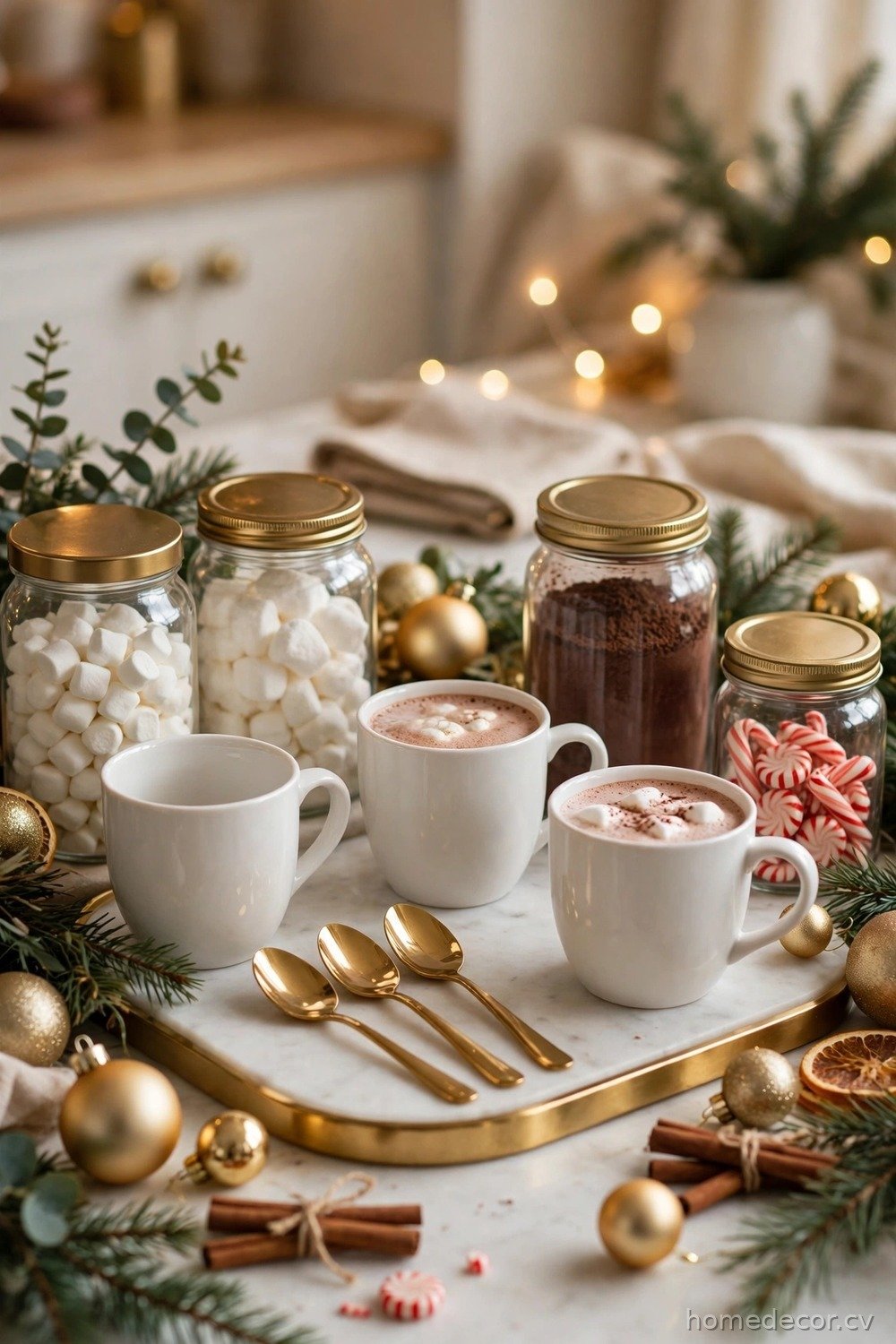 White and Gold Elegant Cocoa Bar