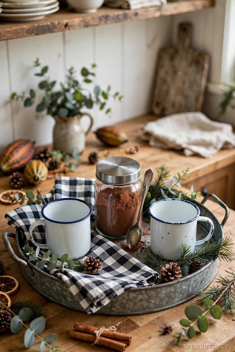 Farmhouse Galvanized Tray Setup