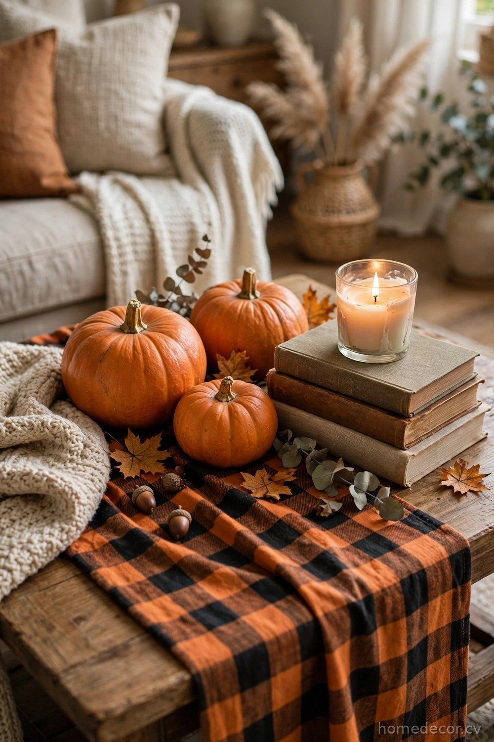 Pumpkin and Plaid Layered Look