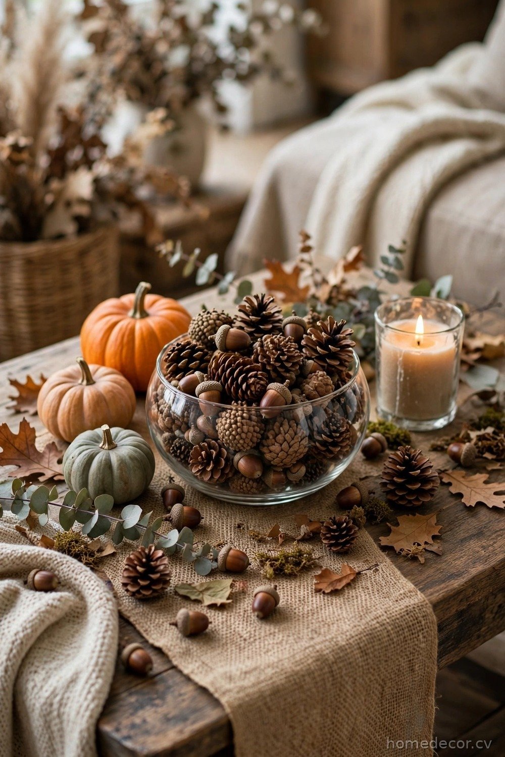 Acorn and Pinecone Natural Display