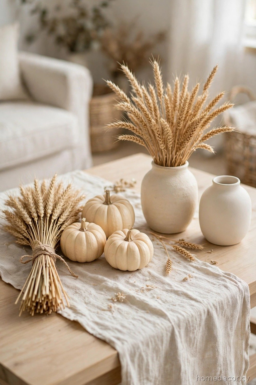 Neutral Cream and Wheat Bundle Table