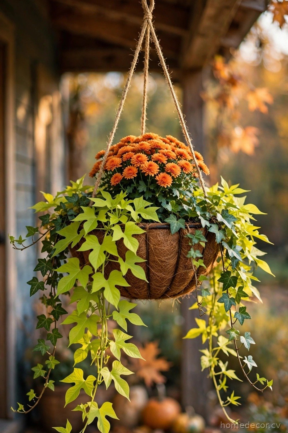 Hanging Basket with Cascading Sweet Potato Vine