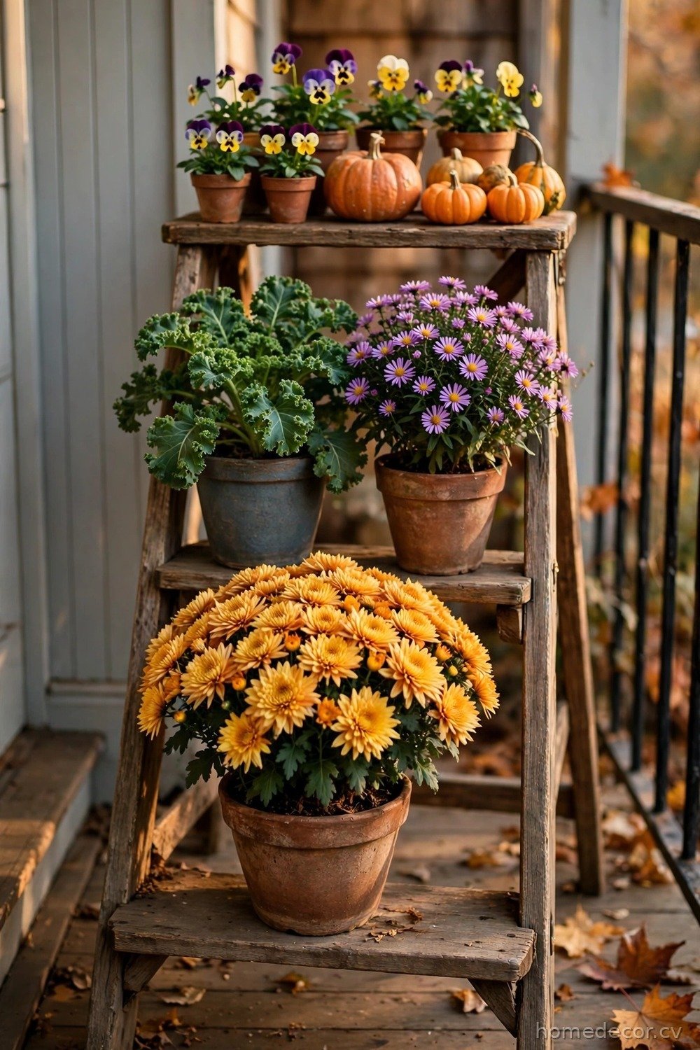 Tiered Ladder Planter for Small Porches
