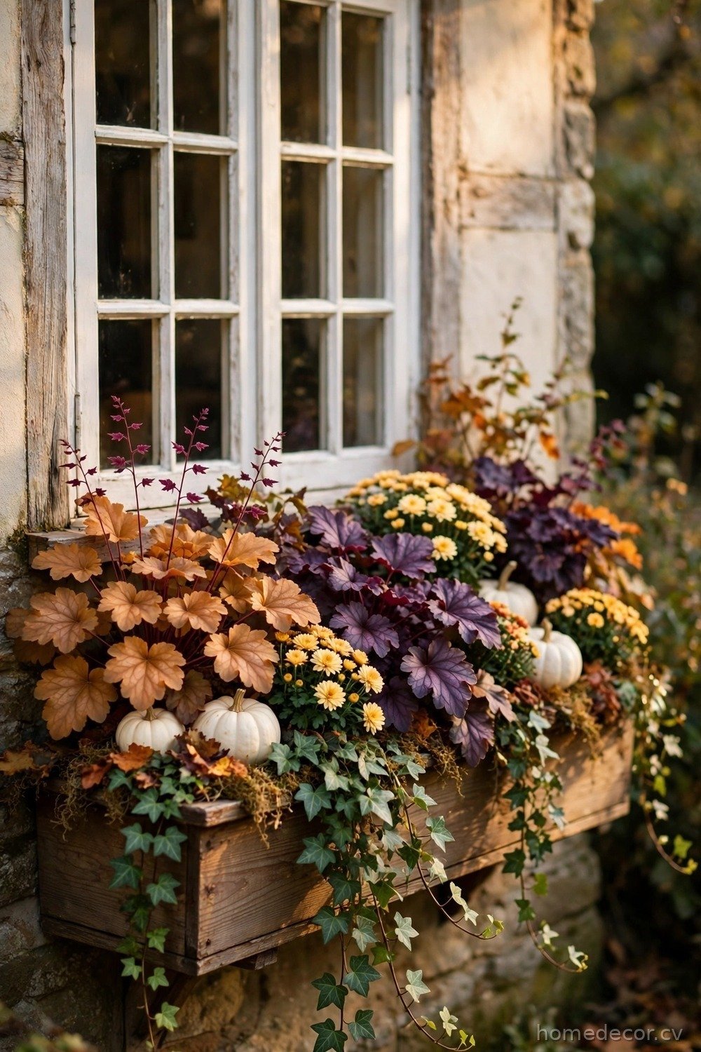 Window Box with Heuchera and Ivy