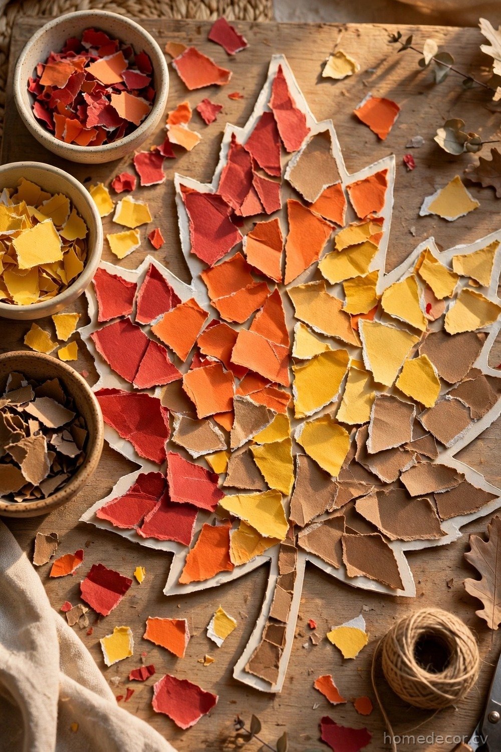 Torn Paper Leaf Mosaics