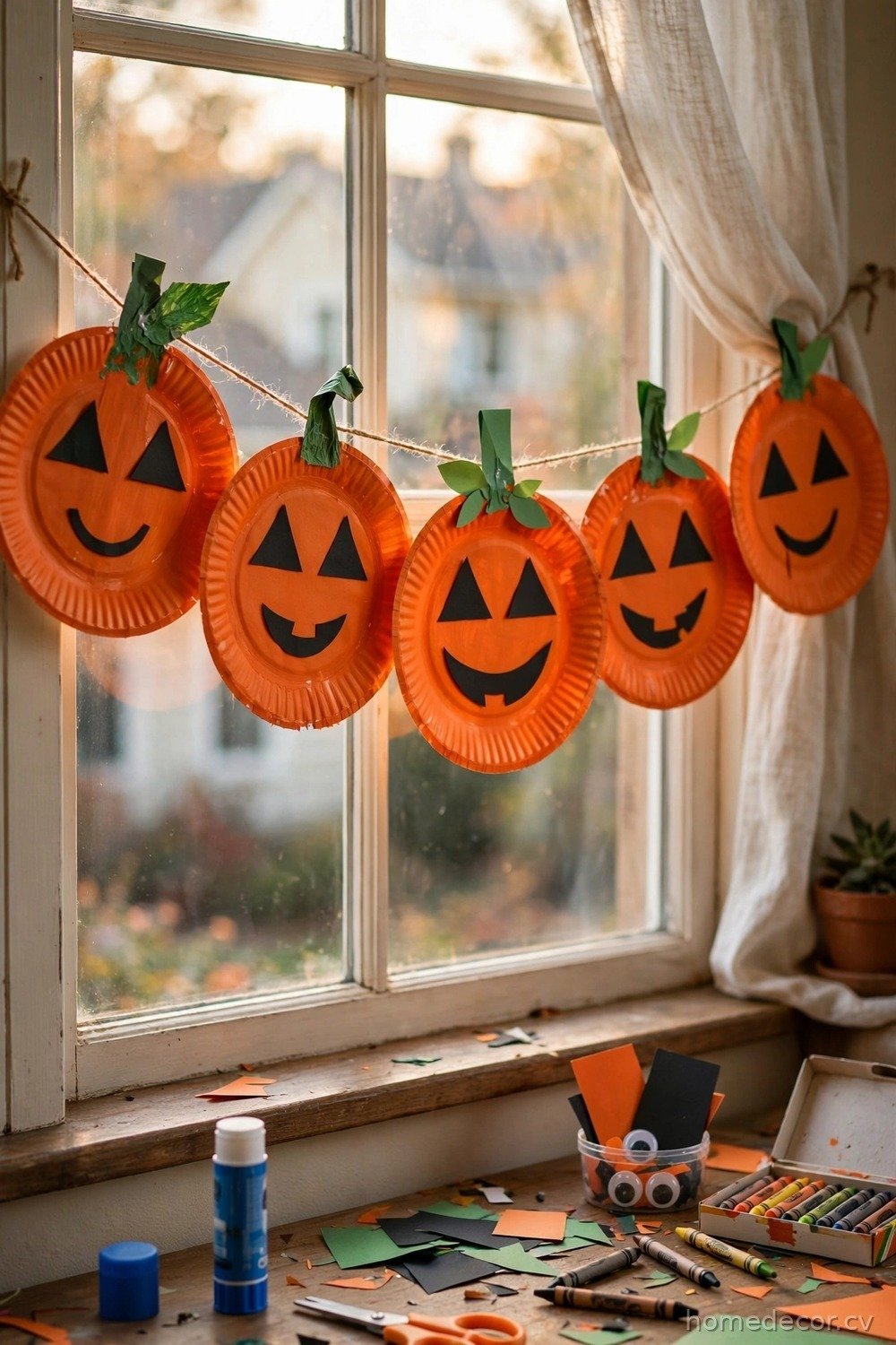 Paper Plate Pumpkin Faces