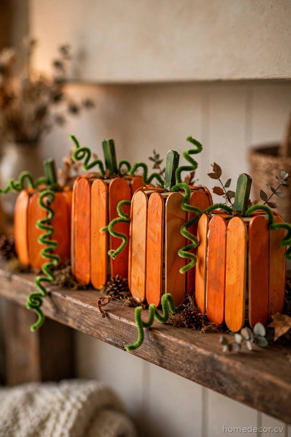 Popsicle Stick Pumpkins