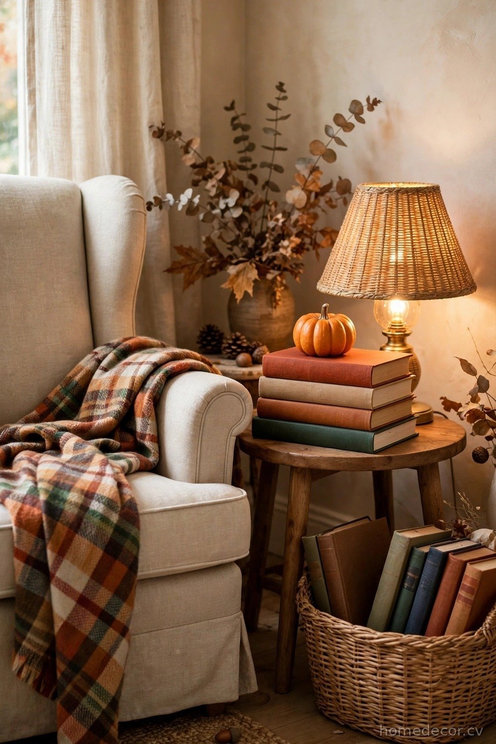 Cozy Reading Nook Corner Vignette