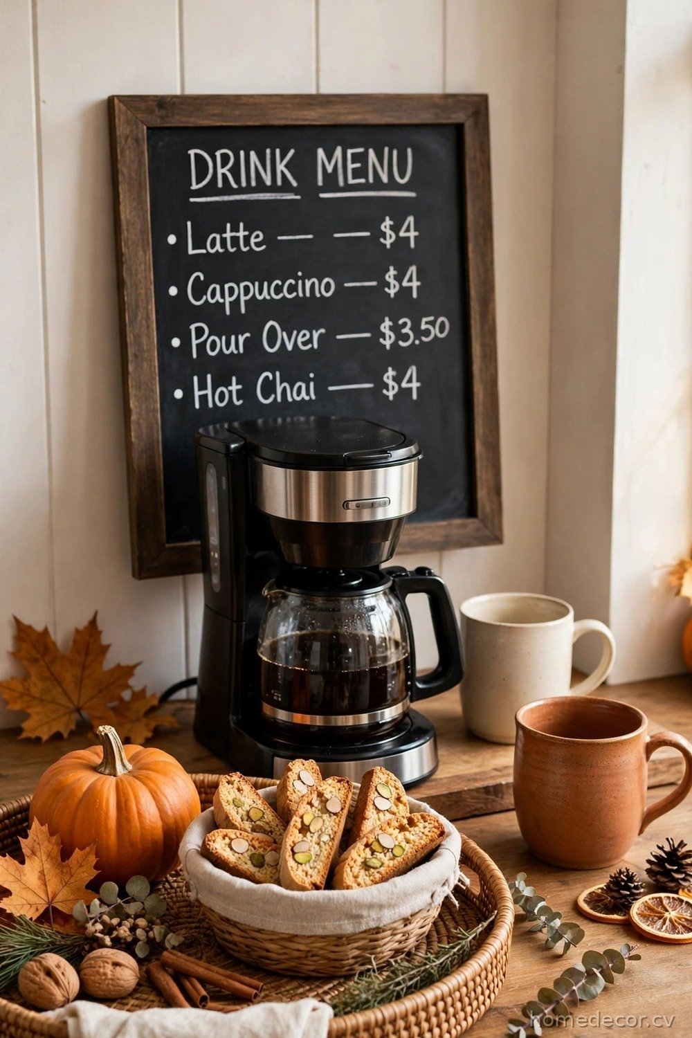 Chalkboard Menu Coffee Station with Cafe Charm