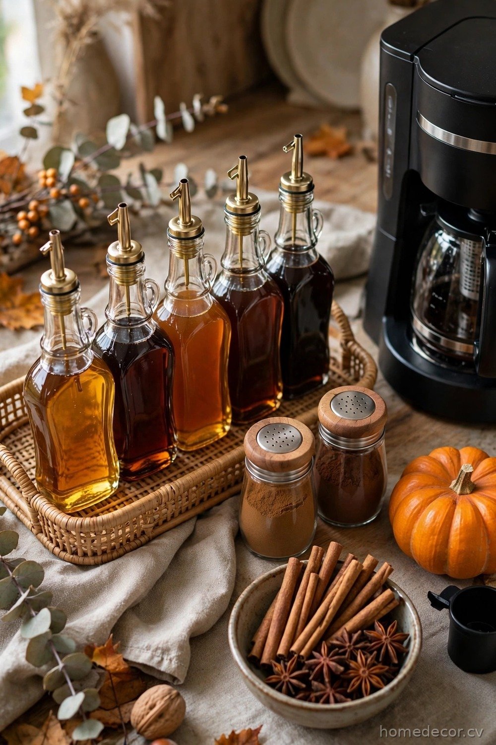 Syrup and Spice Flavor Station for Fall Drinks