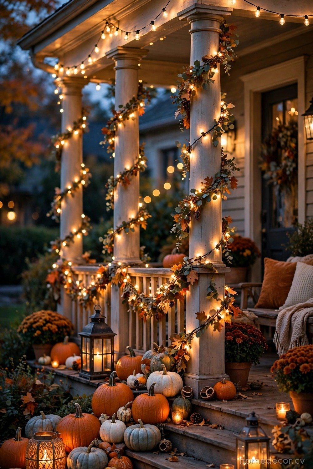 Hang String Lights for a Warm Evening Glow