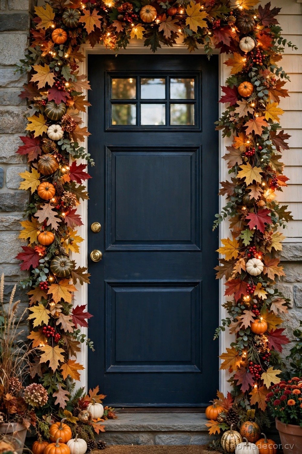 Drape a Leaf Garland Around the Door Frame