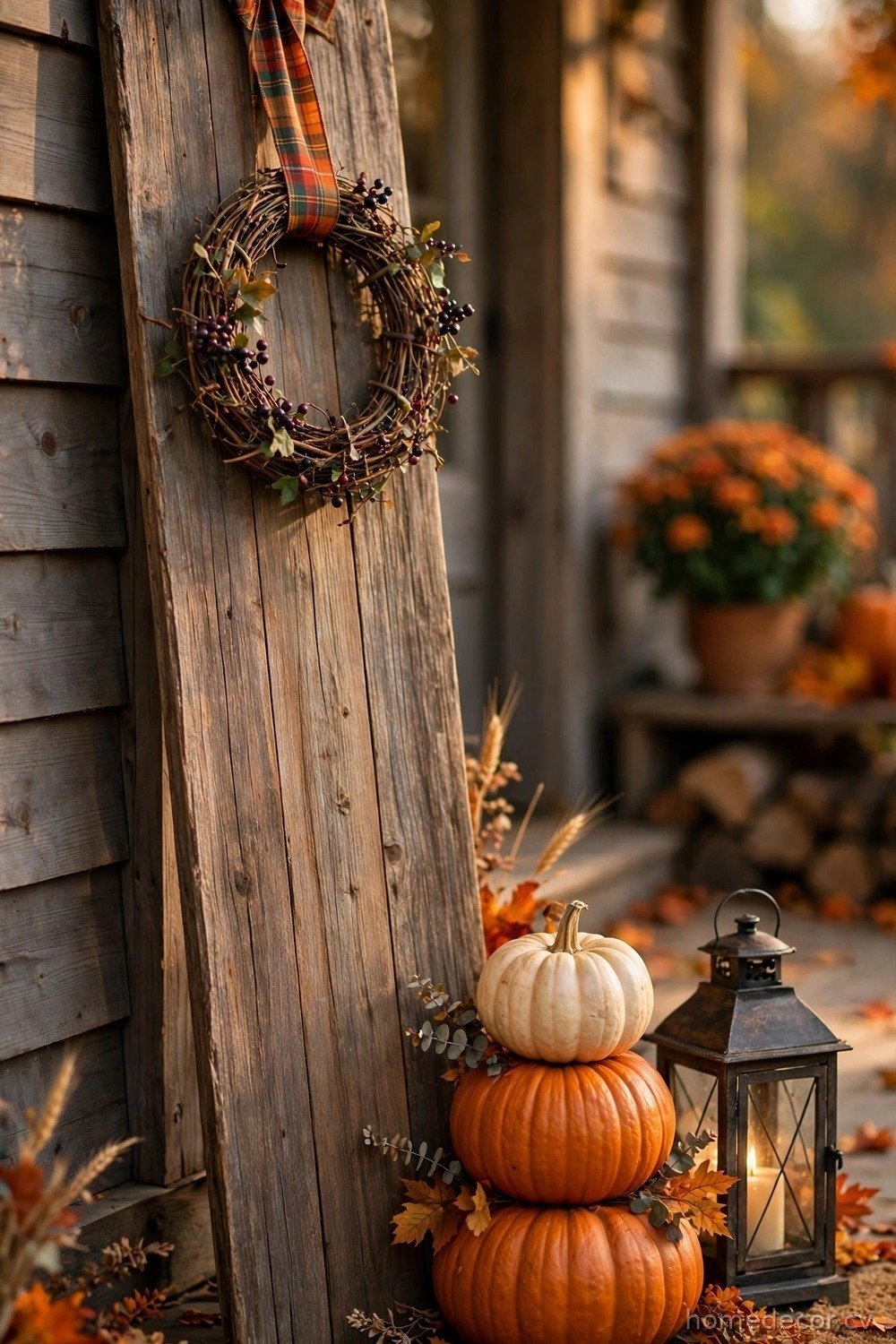 Leaning Sign with Wreath Accent
