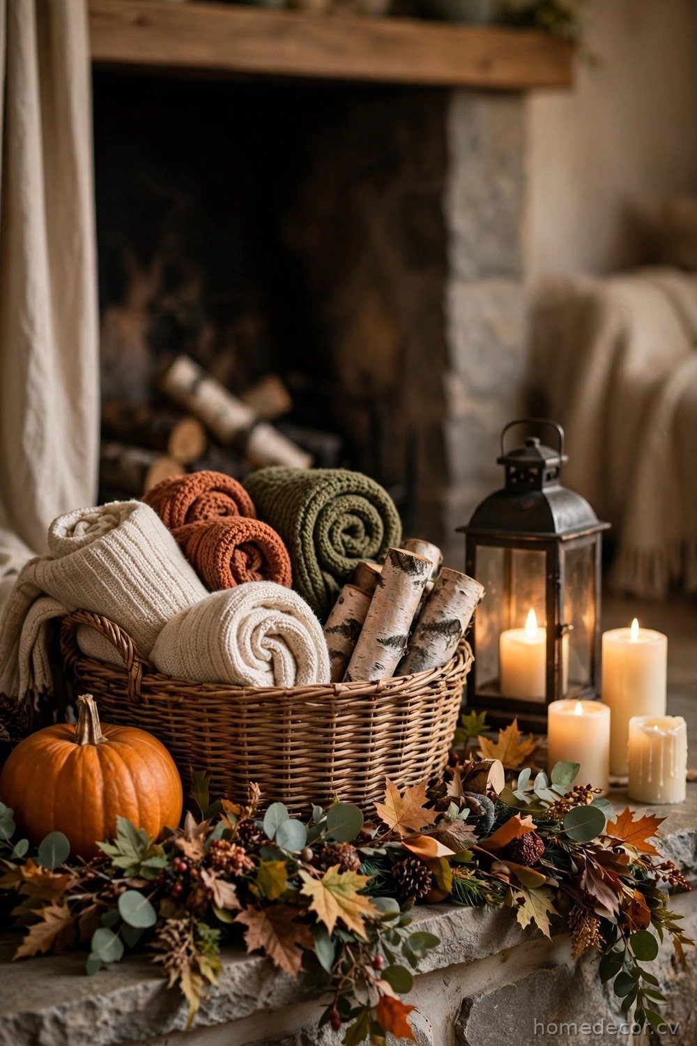 Fireplace Hearth Basket Cozy Display