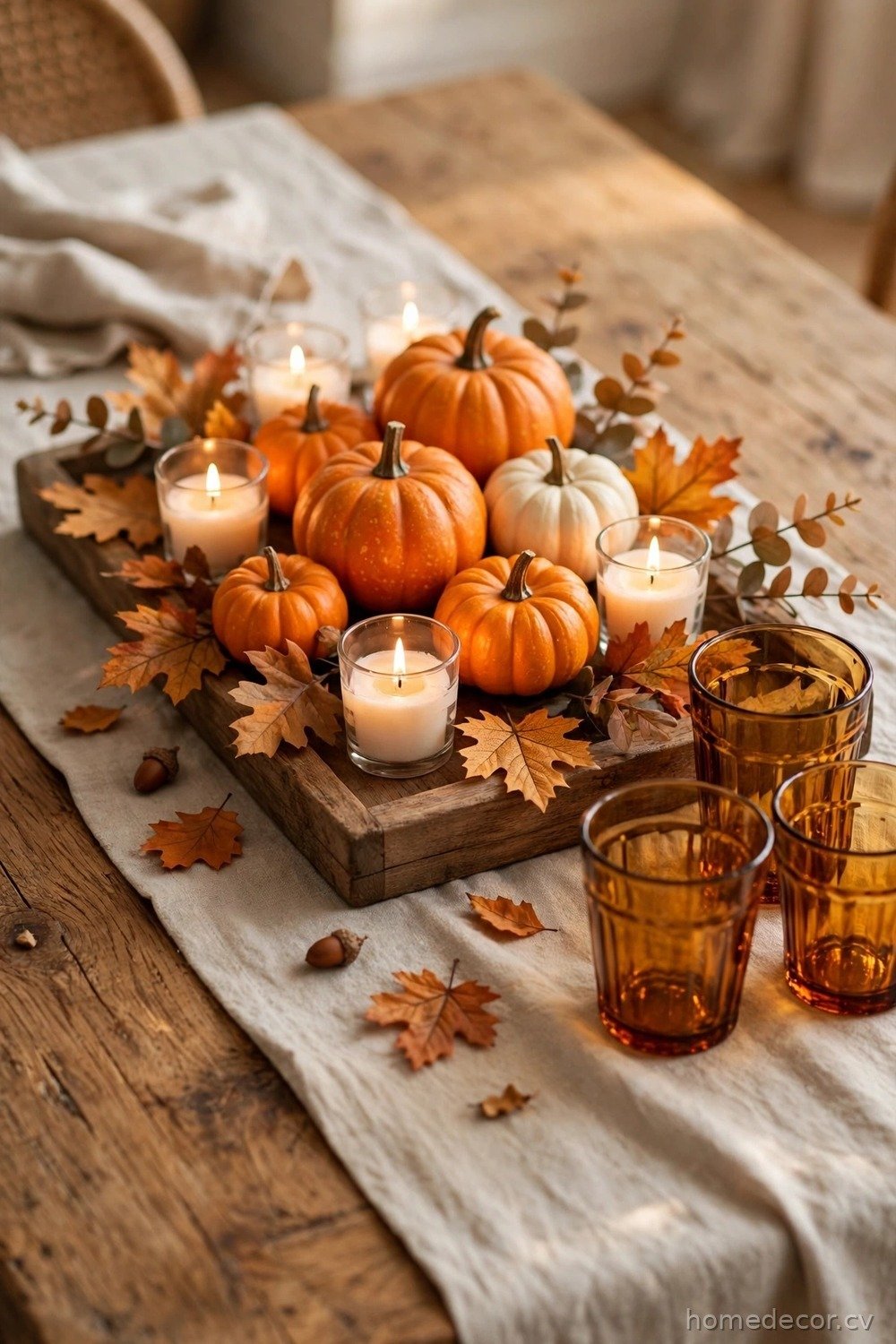 Warm Dining Table Runner Centerpiece