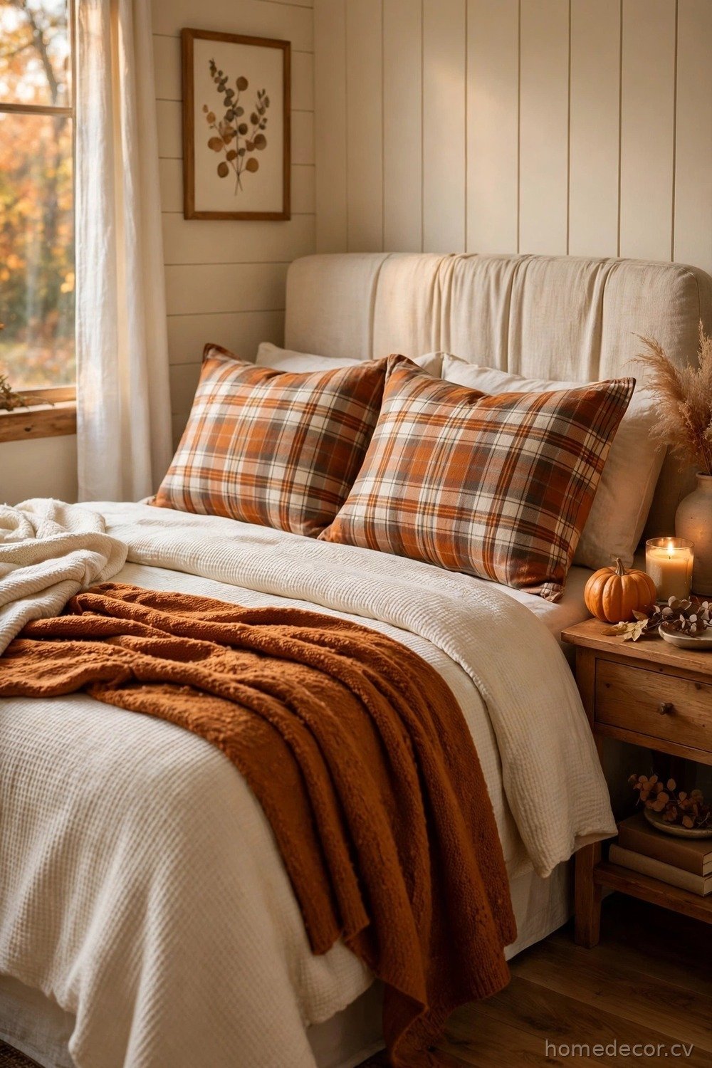 Bedroom Autumn Layers in Amber and Cream