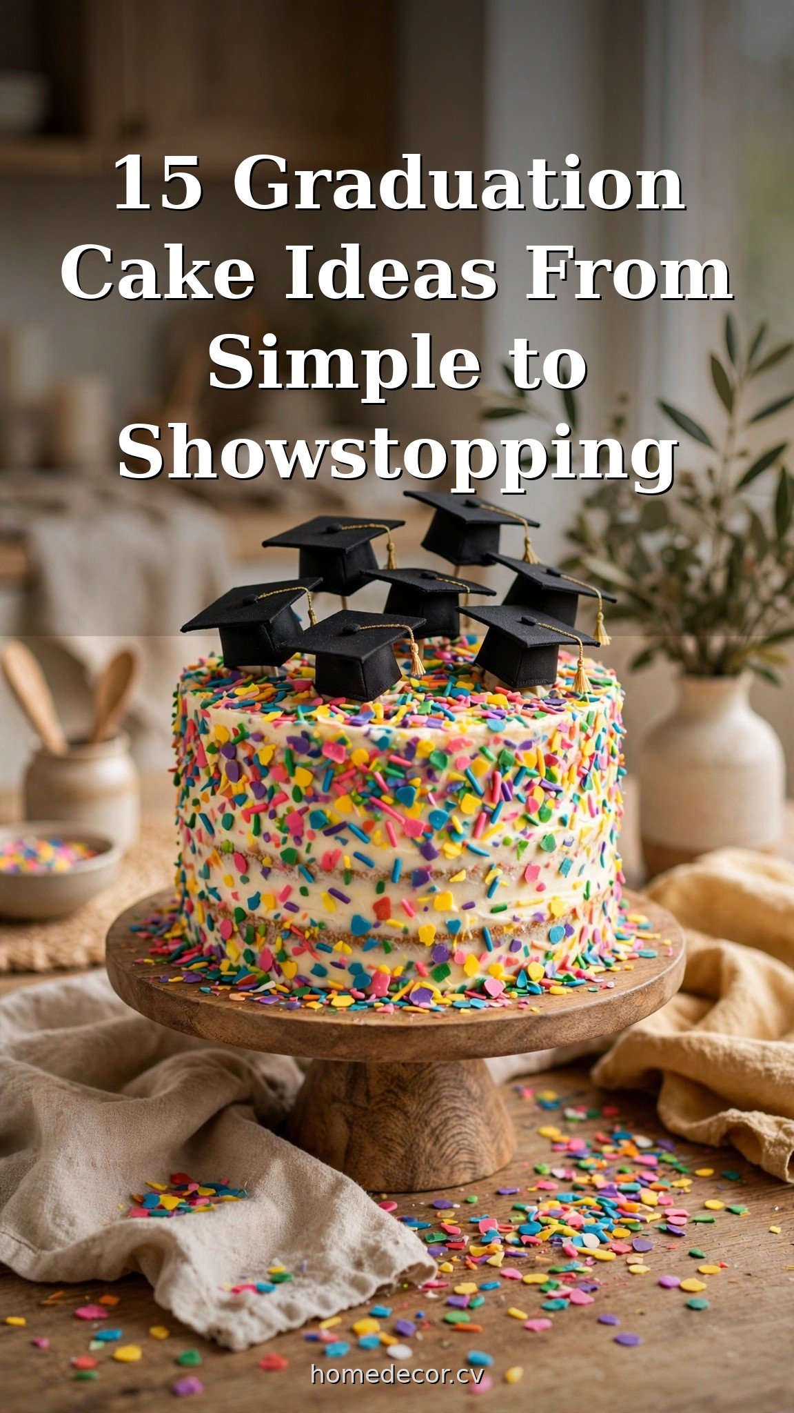 Pinterest pin: 15 Graduation Cake Ideas From Simple to Showstopping