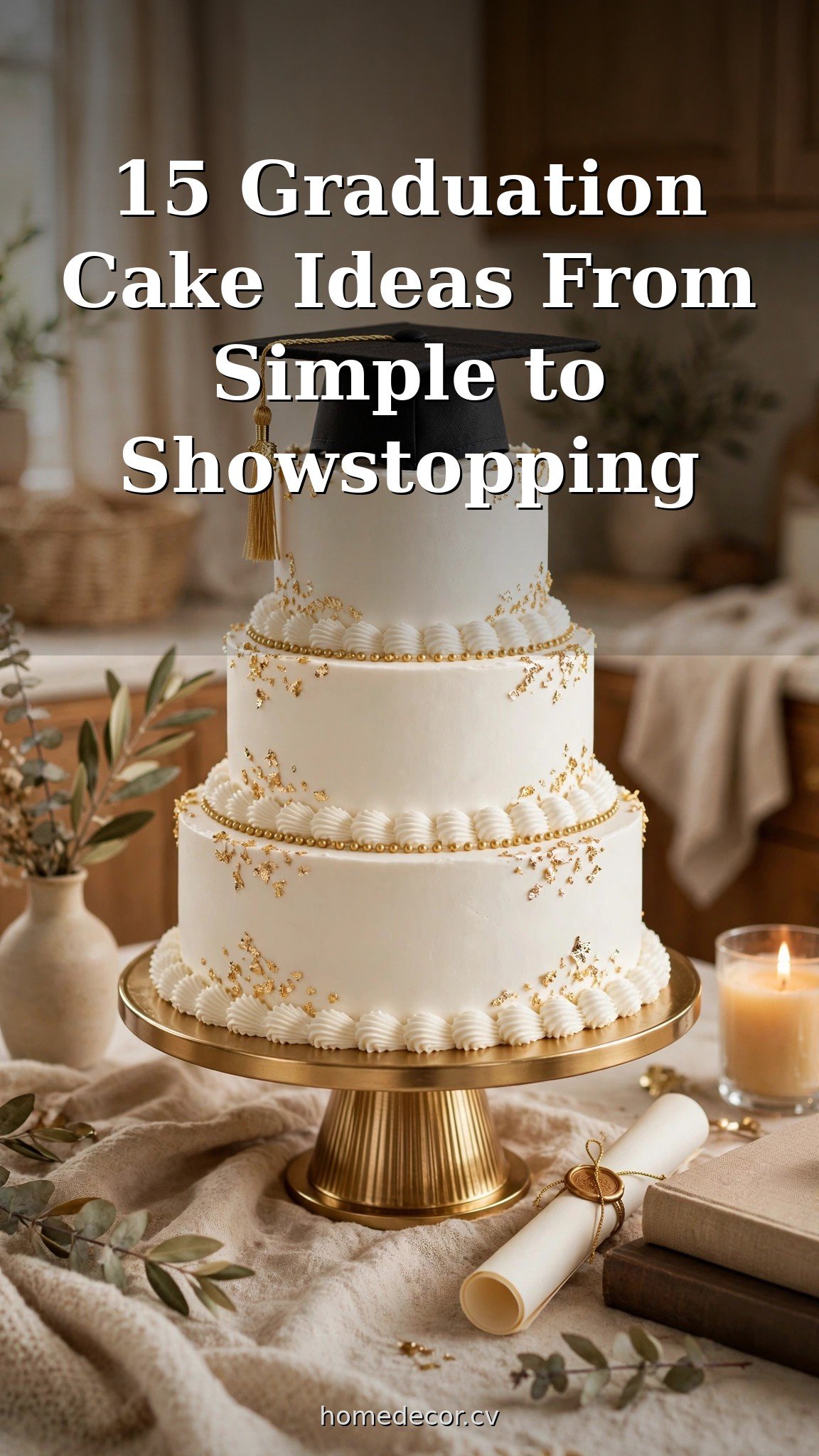 Pinterest pin: 15 Graduation Cake Ideas From Simple to Showstopping