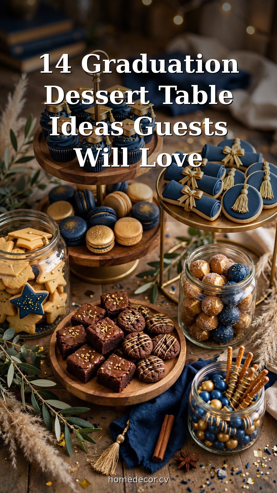 Pinterest pin: 14 Graduation Dessert Table Ideas Guests Will Love