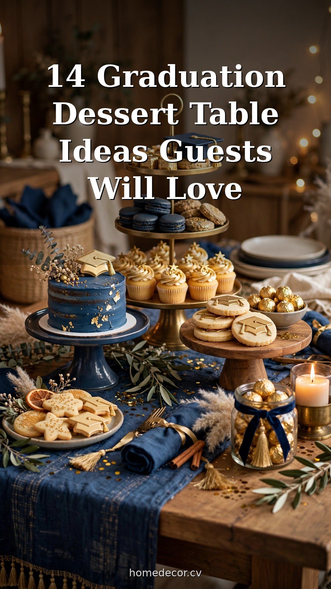 Pinterest pin: 14 Graduation Dessert Table Ideas Guests Will Love