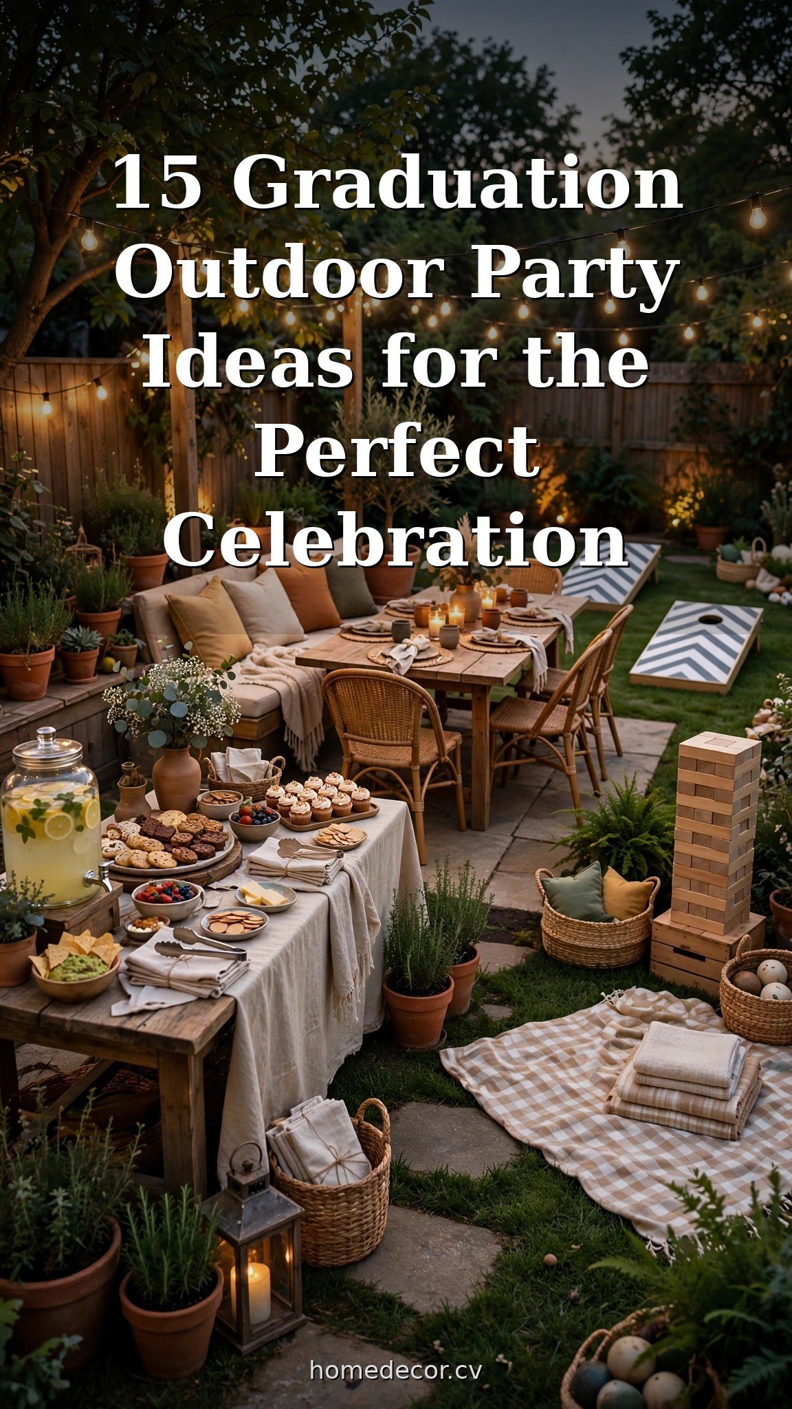 Pinterest pin: 15 Graduation Outdoor Party Ideas for the Perfect Celebration