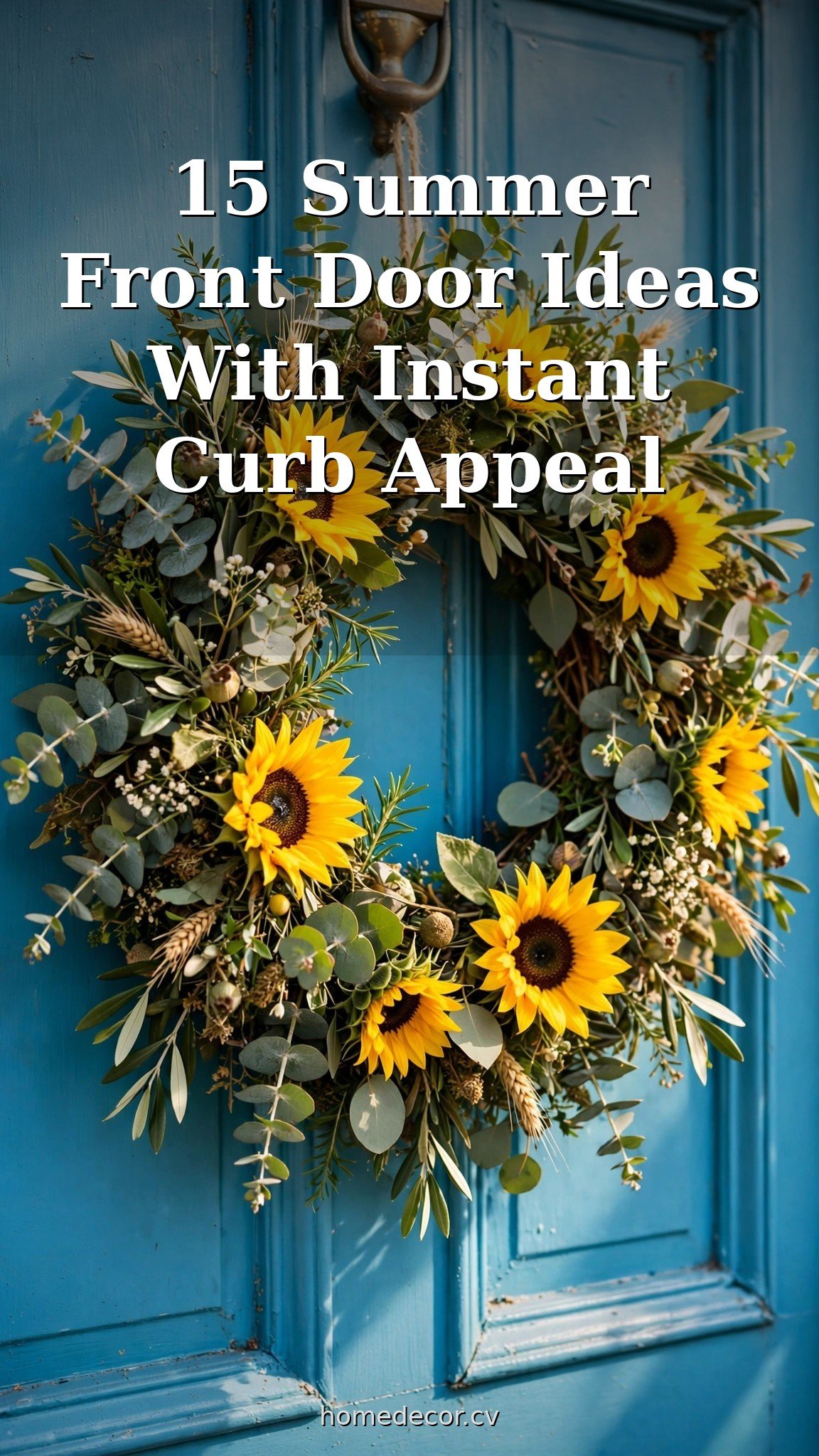 Pinterest pin: 15 Summer Front Door Ideas With Instant Curb Appeal