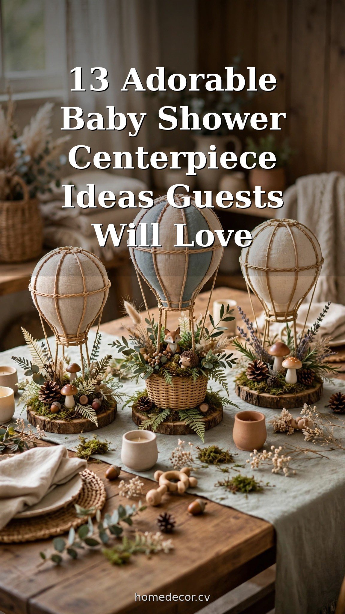 Pinterest pin: 13 Adorable Baby Shower Centerpiece Ideas Guests Will Love