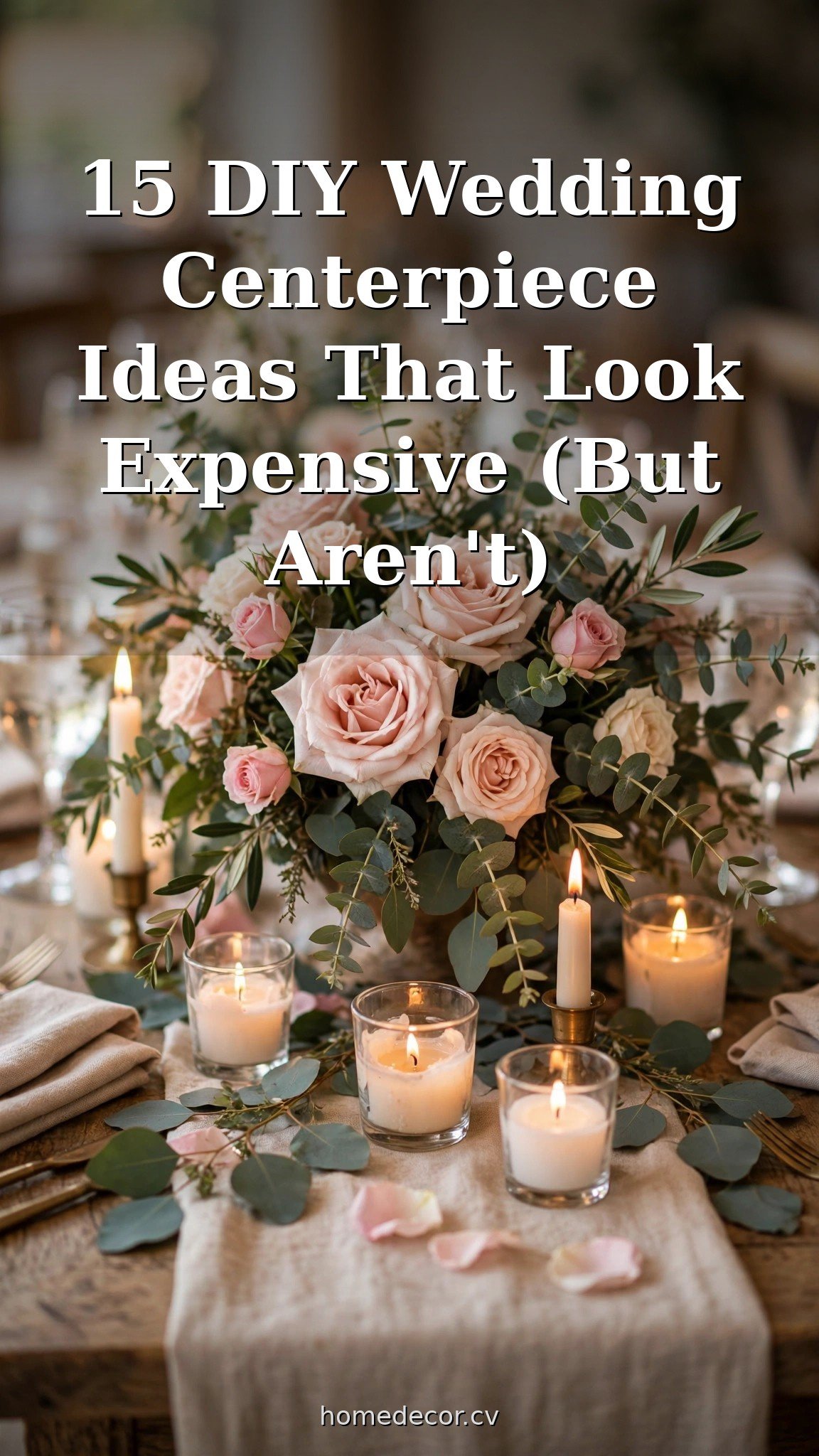 Pinterest pin: 15 DIY Wedding Centerpiece Ideas That Look Expensive (But Aren't)