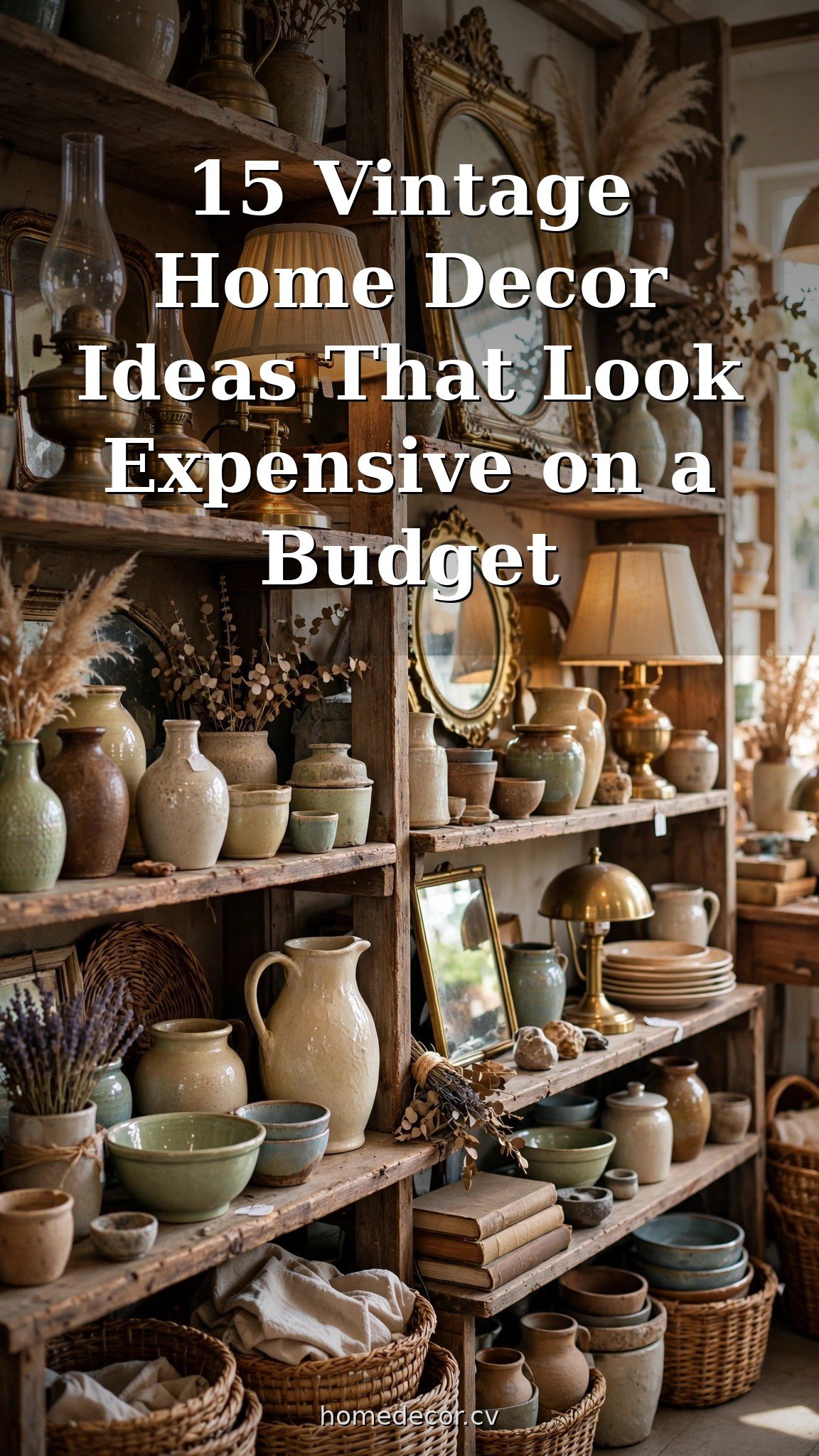 Pinterest pin: 15 Vintage Home Decor Ideas That Look Expensive on a Budget
