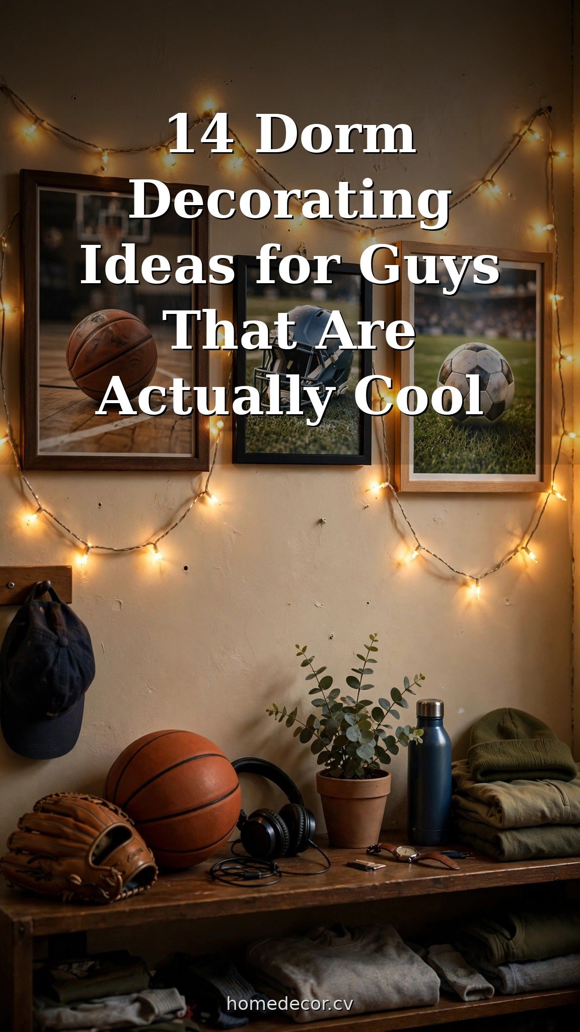 Pinterest pin: 14 Dorm Decorating Ideas for Guys That Are Actually Cool