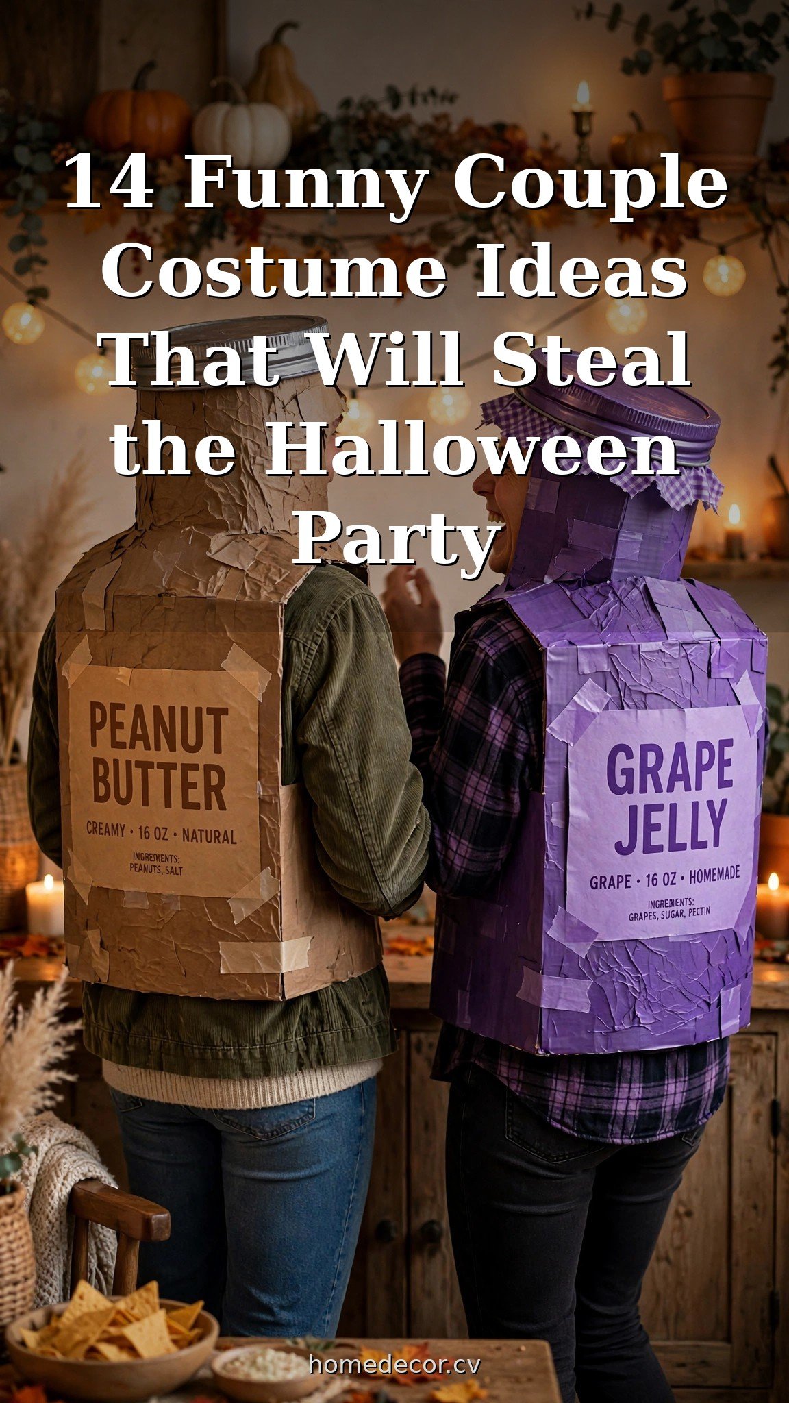 Pinterest pin: 14 Funny Couple Costume Ideas That Will Steal the Halloween Party