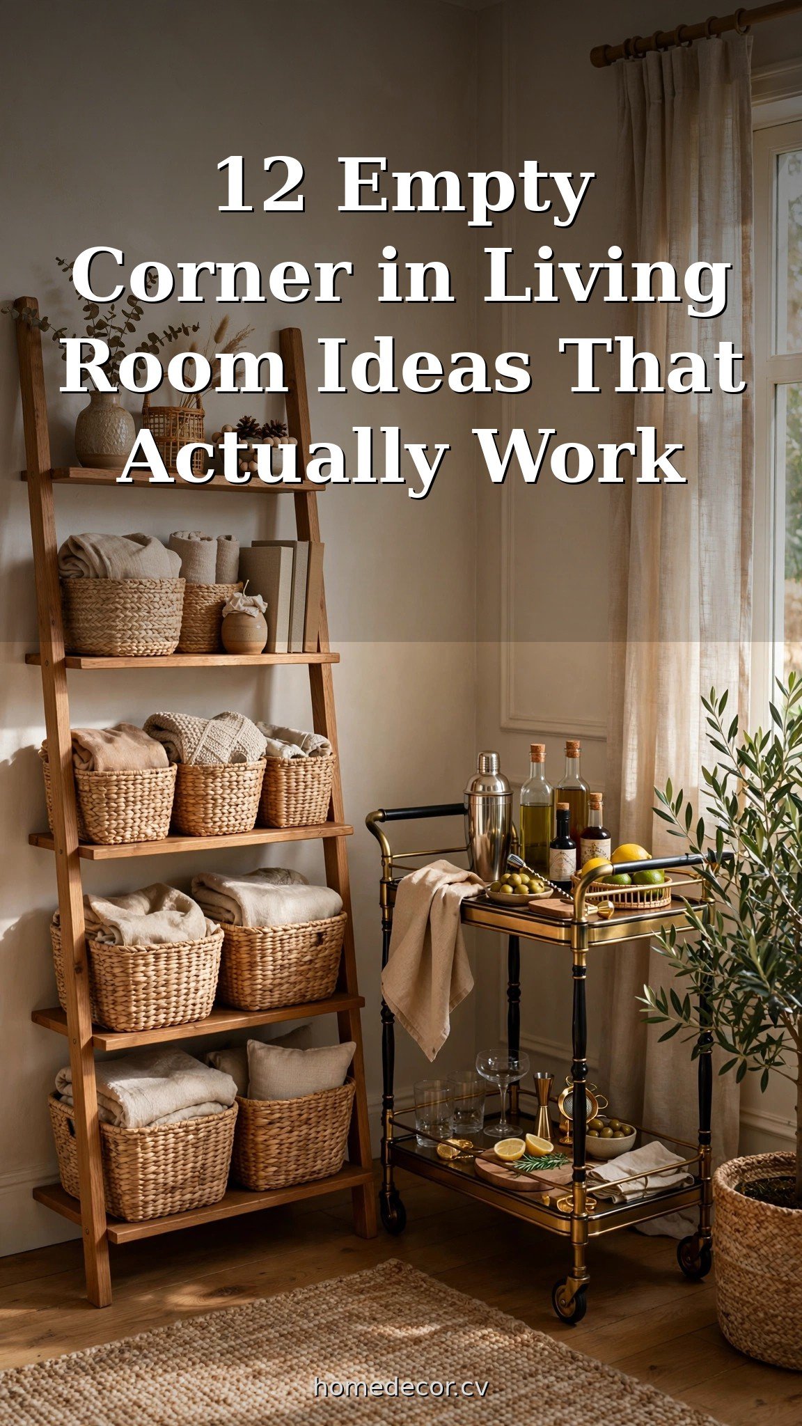 Pinterest pin: 12 Empty Corner in Living Room Ideas That Actually Work