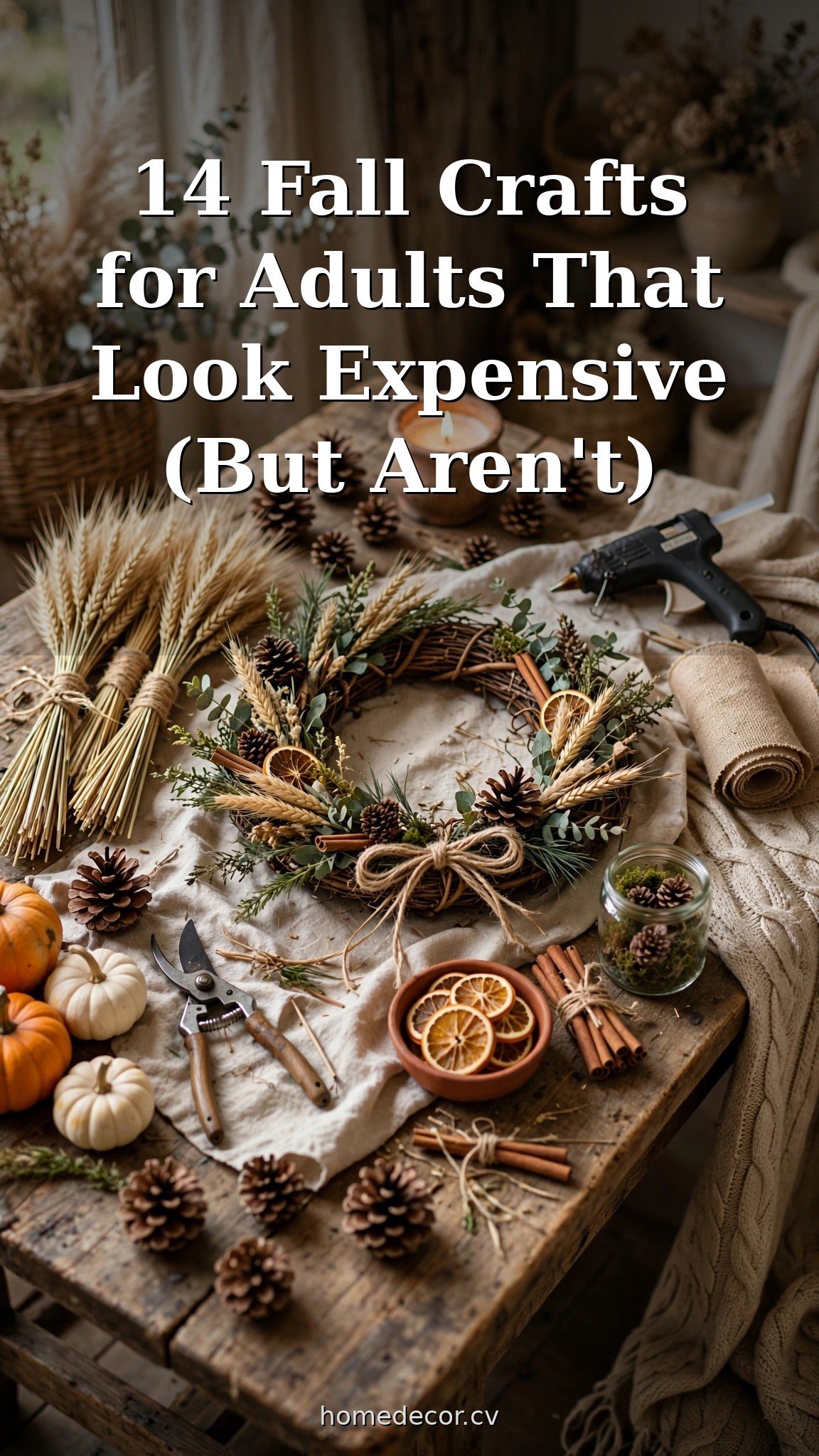 Pinterest pin: 14 Fall Crafts for Adults That Look Expensive (But Aren't)