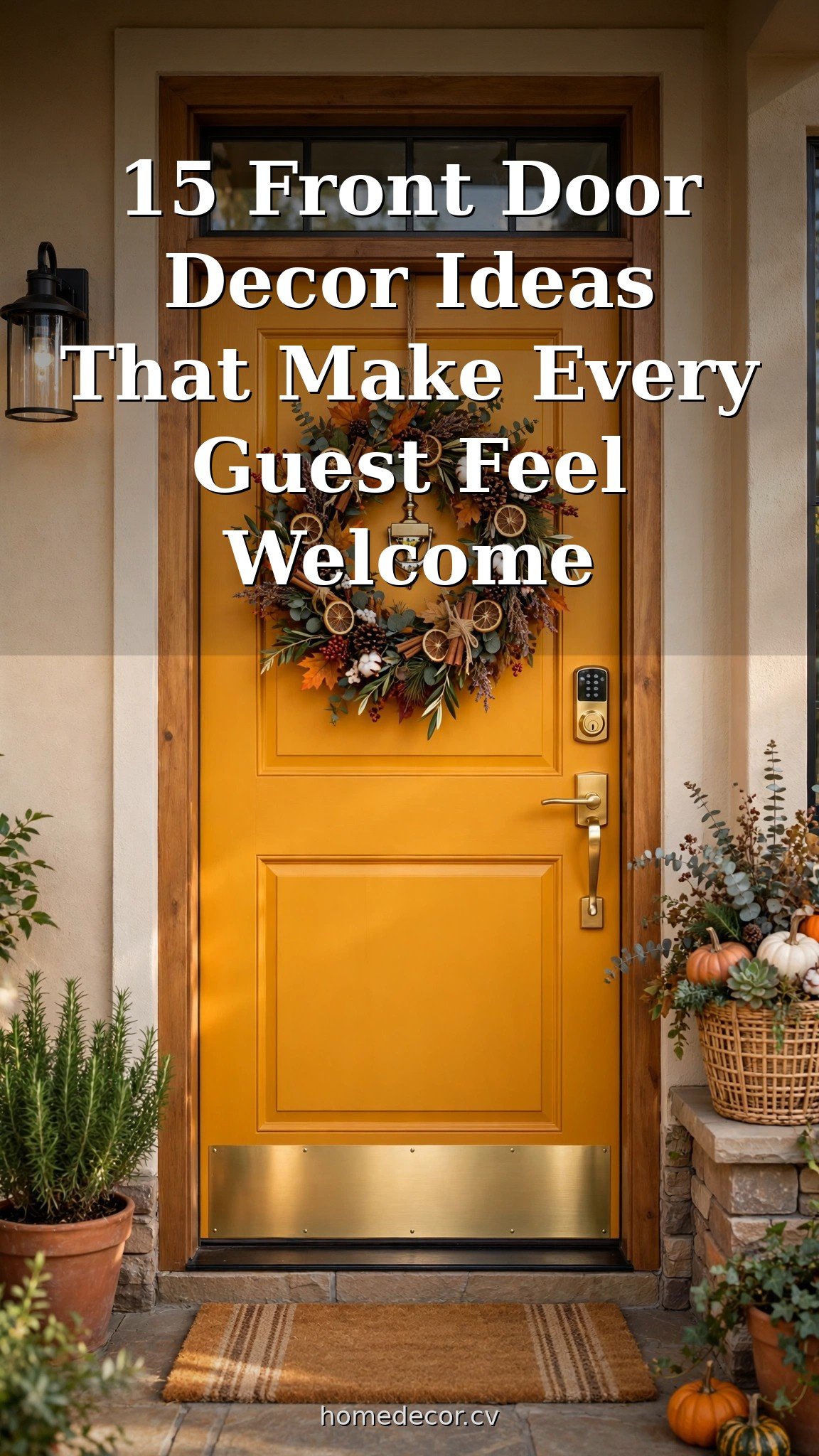 Pinterest pin: 15 Front Door Decor Ideas That Make Every Guest Feel Welcome