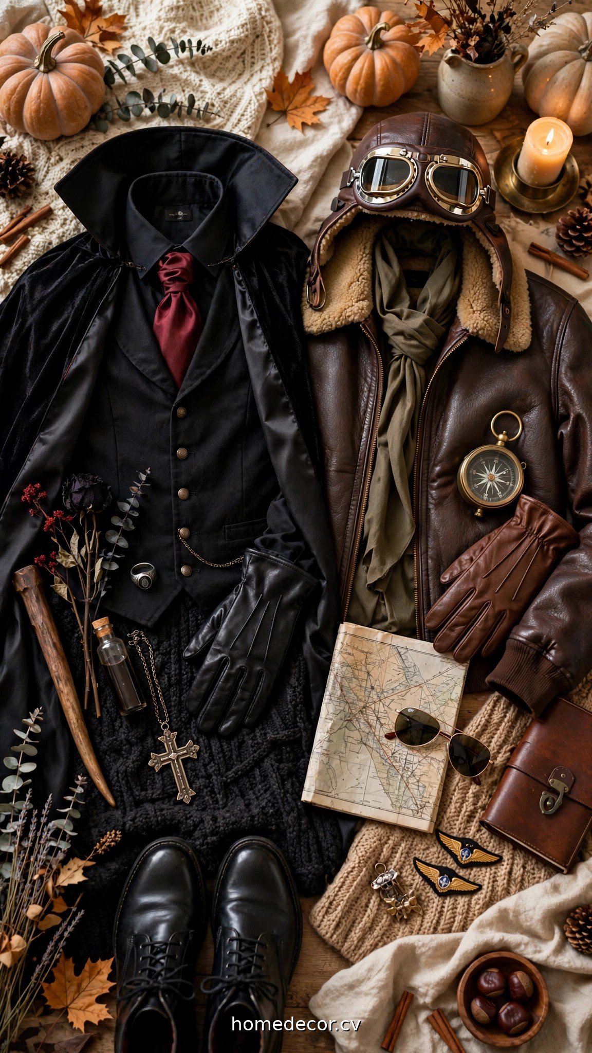 Cool classic Halloween costumes for guys including vampire and pilot
