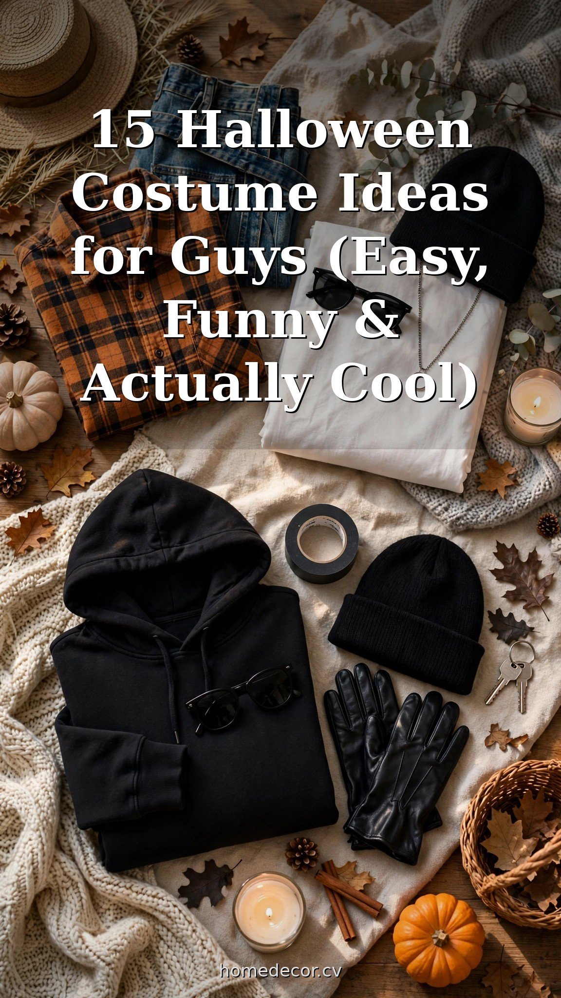 Pinterest pin: 15 Halloween Costume Ideas for Guys (Easy, Funny & Actually Cool)