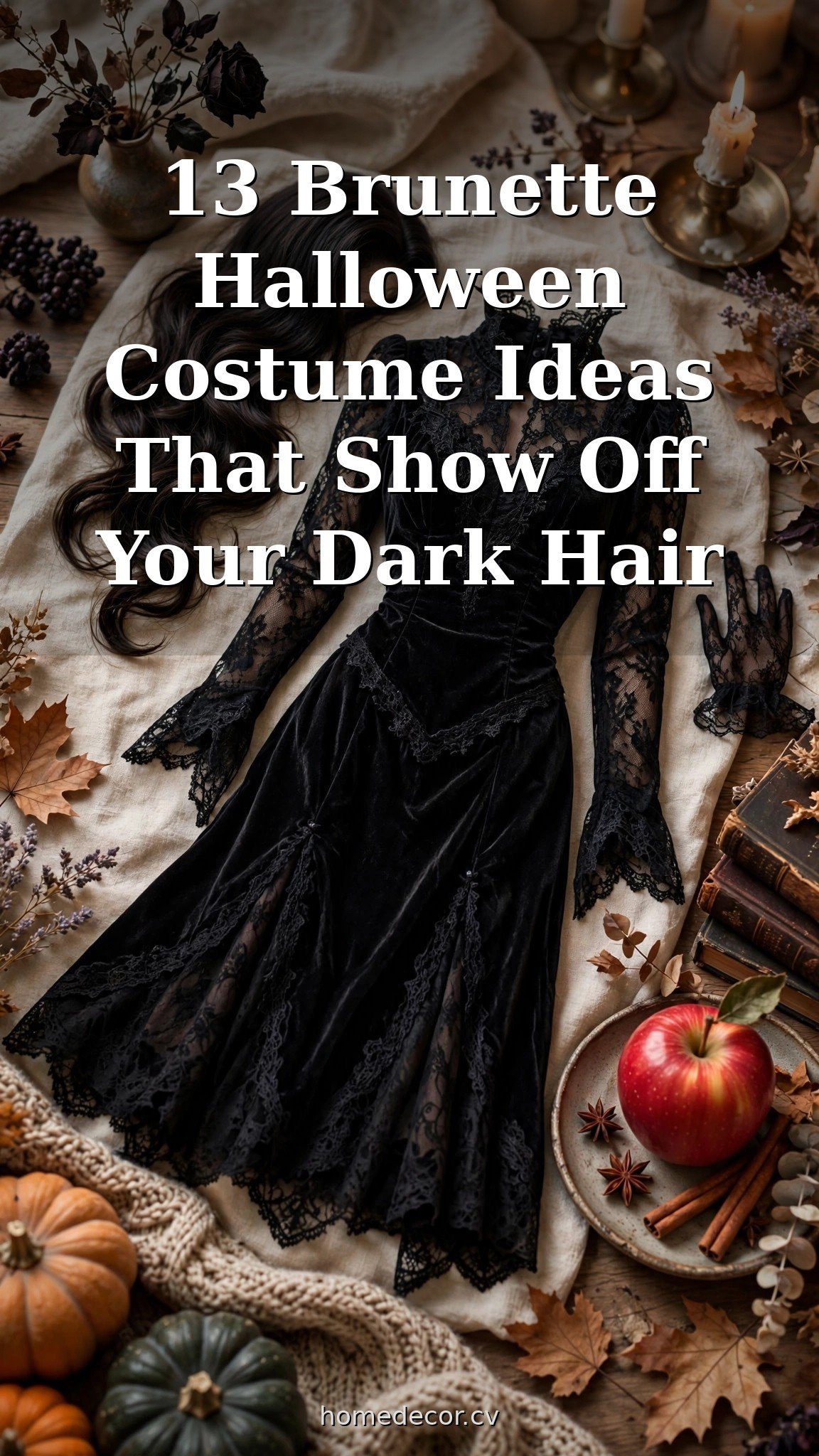 Pinterest pin: 13 Brunette Halloween Costume Ideas That Show Off Your Dark Hair
