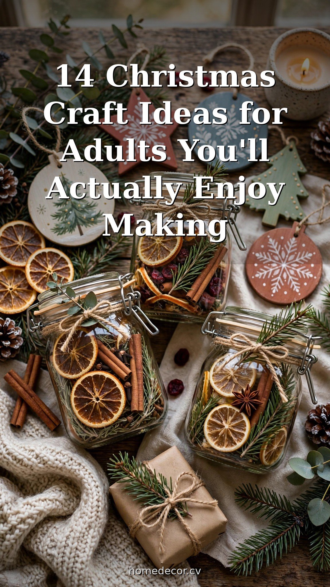 Pinterest pin: 14 Christmas Craft Ideas for Adults You'll Actually Enjoy Making