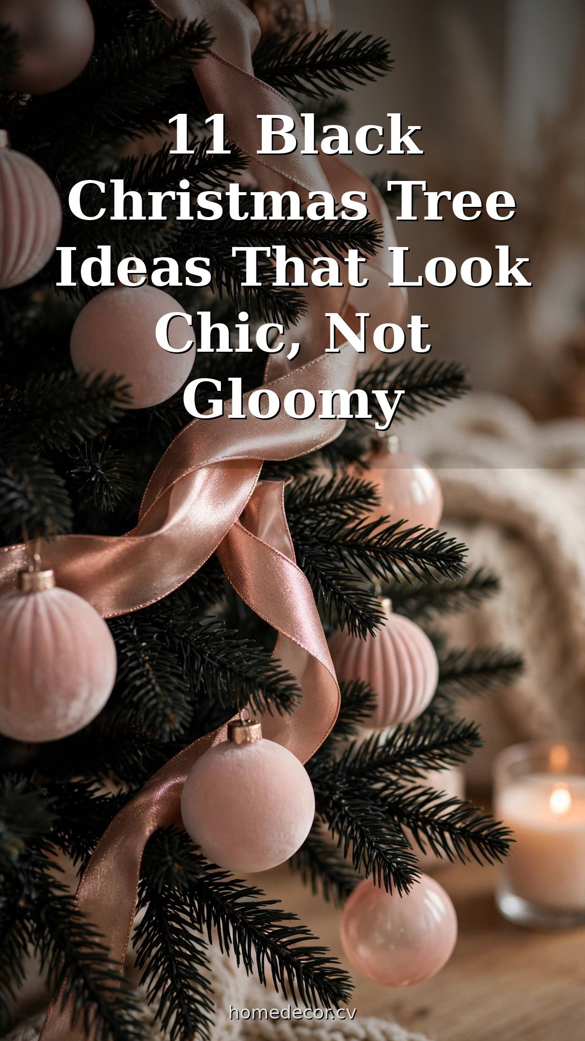 Pinterest pin: 11 Black Christmas Tree Ideas That Look Chic, Not Gloomy