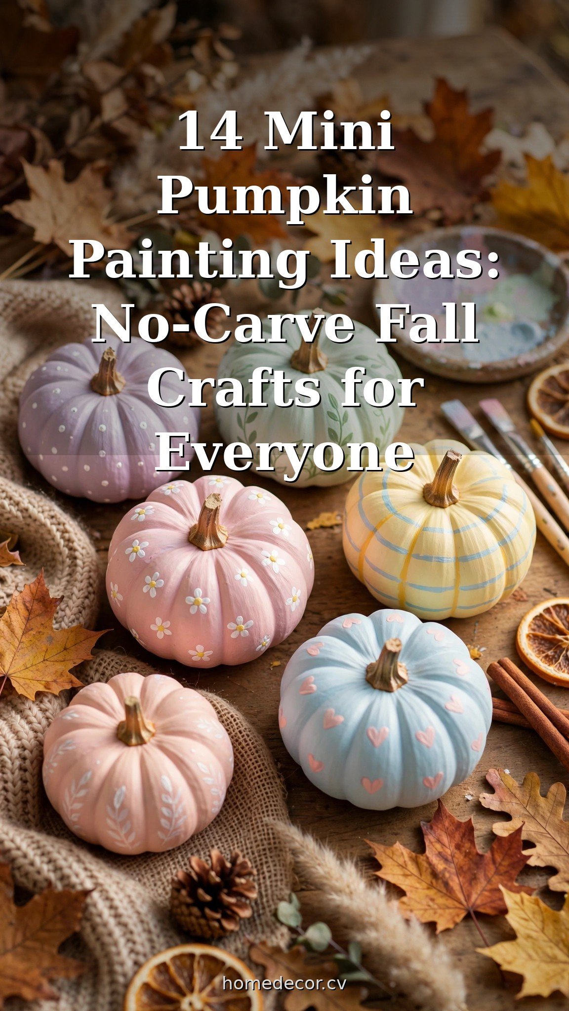 Pinterest pin: 14 Mini Pumpkin Painting Ideas: No-Carve Fall Crafts for Everyone