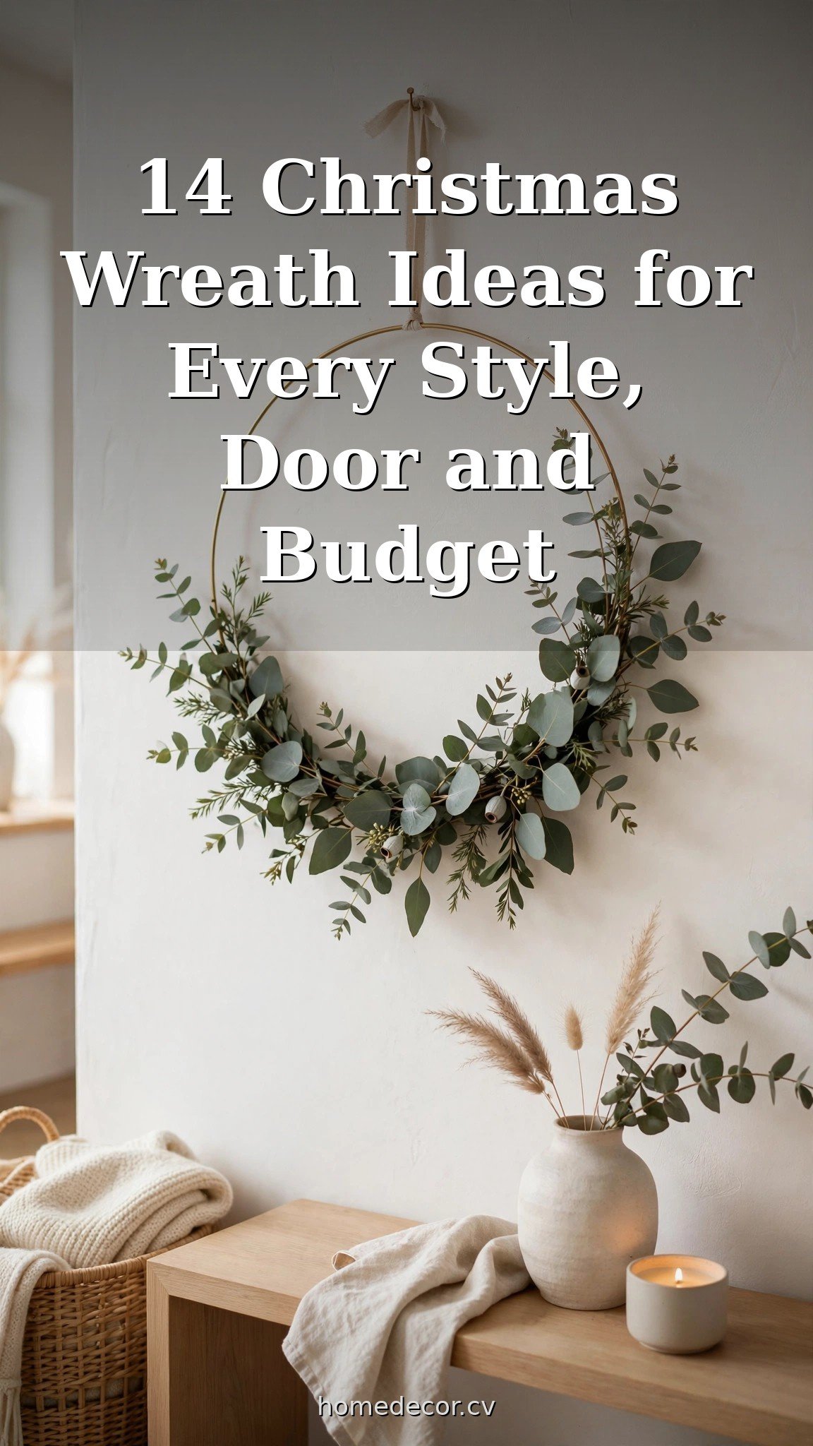 Pinterest pin: 14 Christmas Wreath Ideas for Every Style, Door and Budget