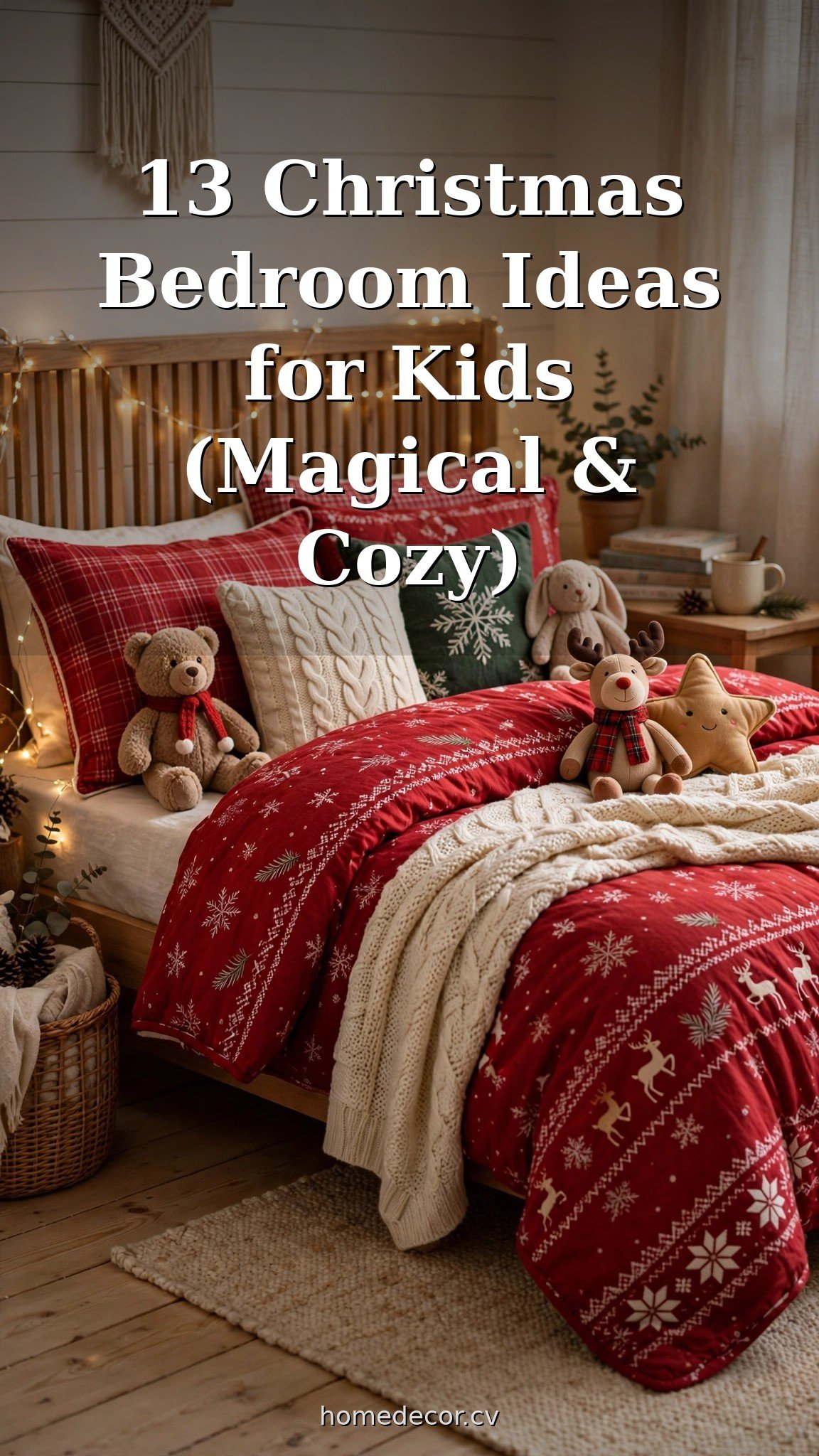 Pinterest pin: 13 Christmas Bedroom Ideas for Kids (Magical & Cozy)