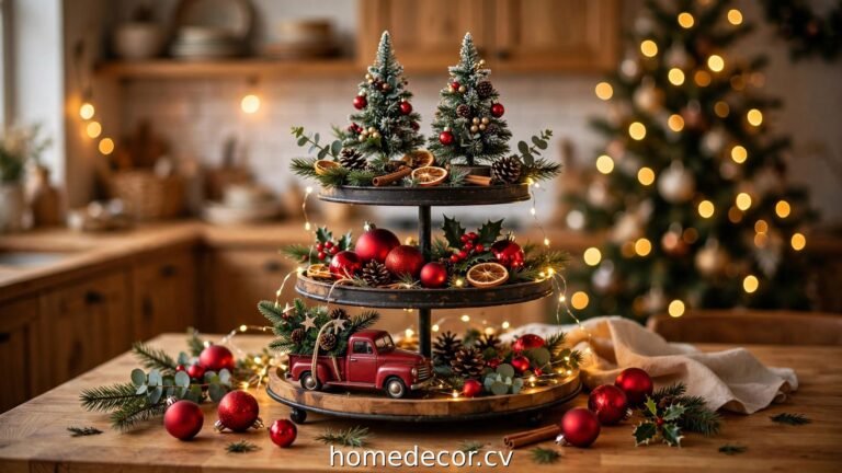 12 Christmas Tiered Tray Ideas for Festive Kitchen Decor
