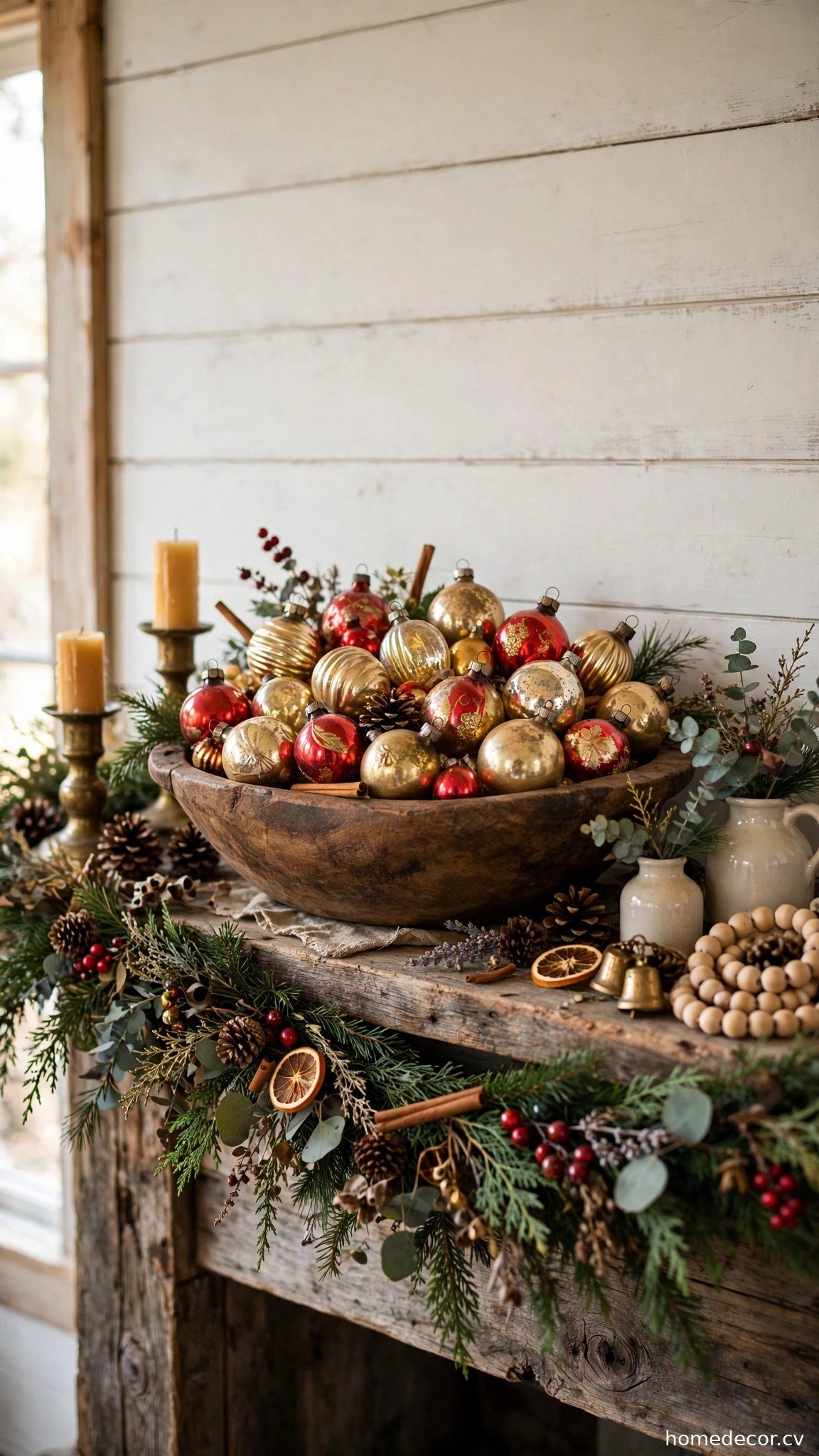 Fill a Dough Bowl with Heirloom Ornaments