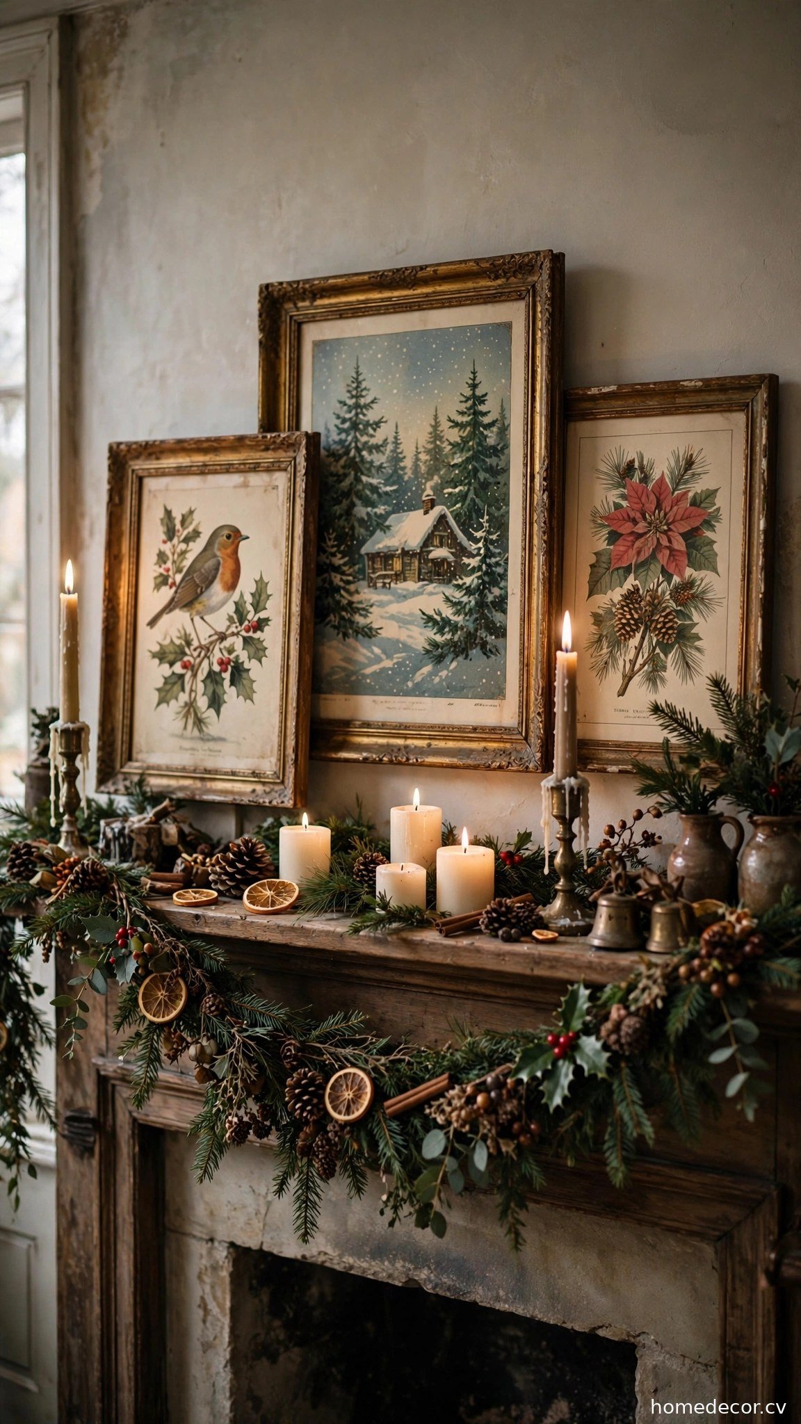 Display Framed Vintage Christmas Art