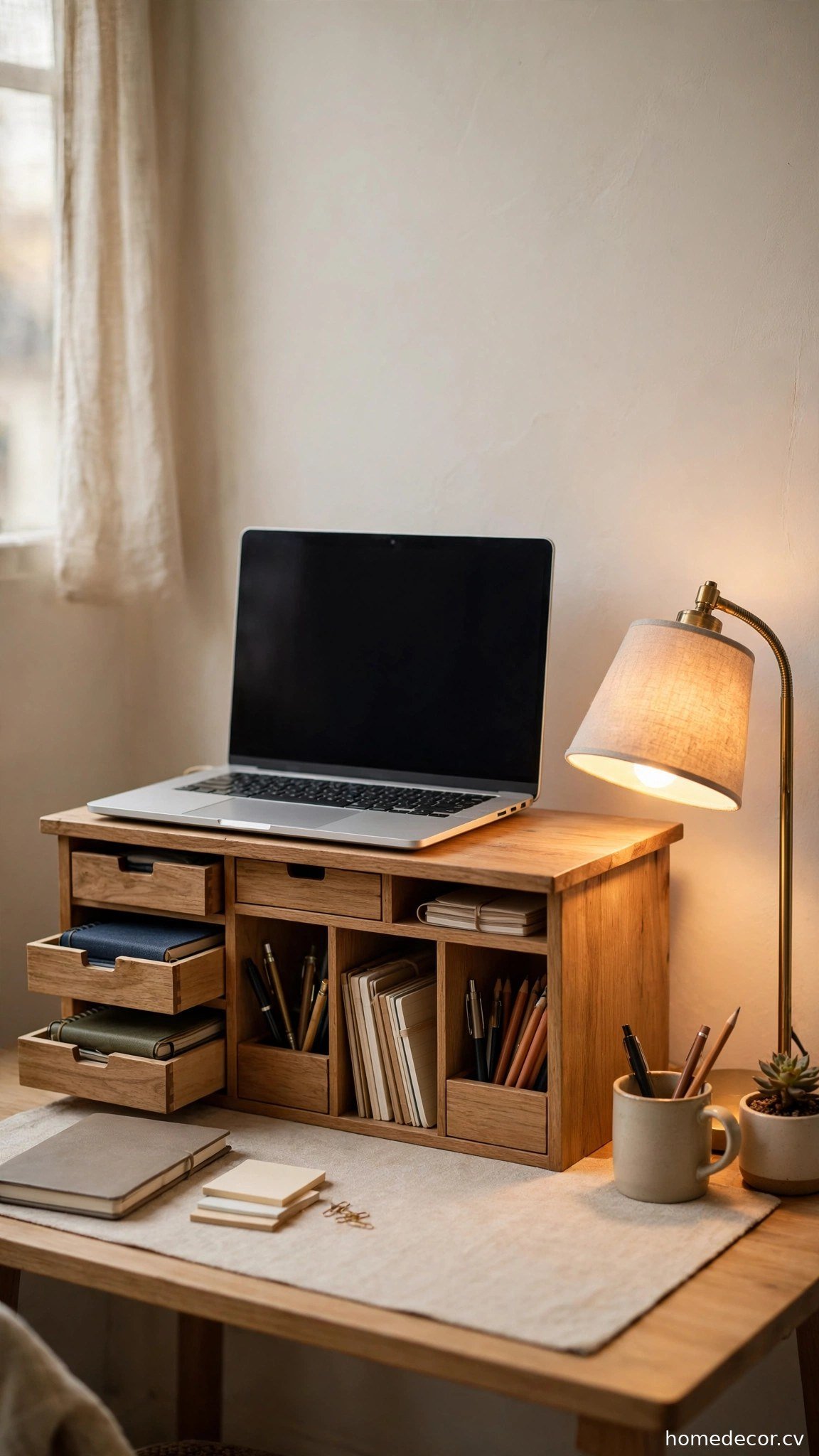 Monitor Riser With Storage - small home office idea