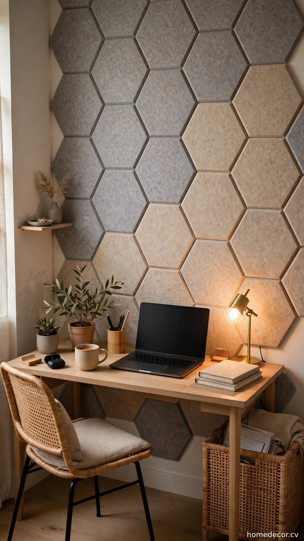 Acoustic Felt Wall Panels - small home office idea