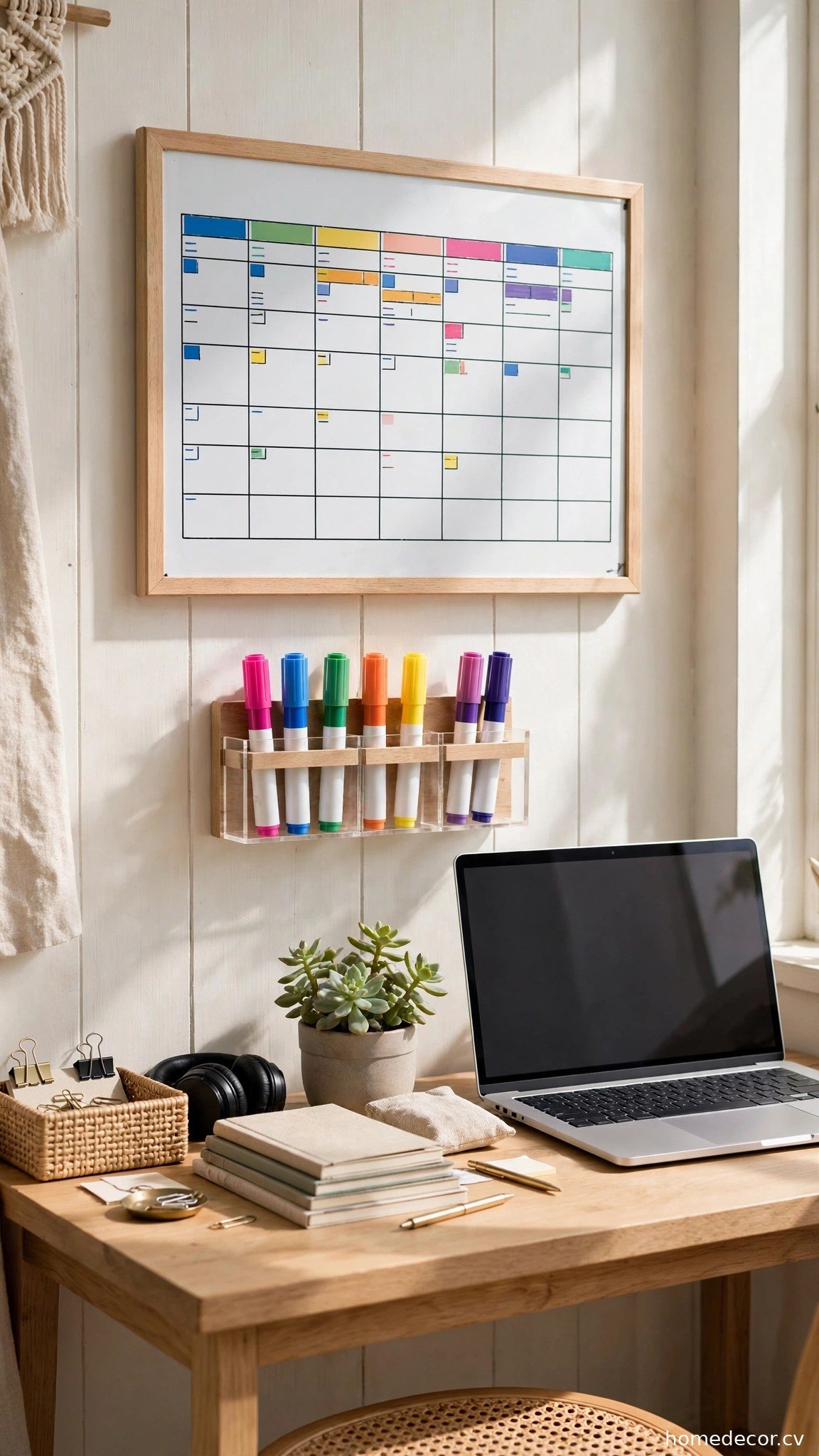 Mini Whiteboard Command Center - small home office idea