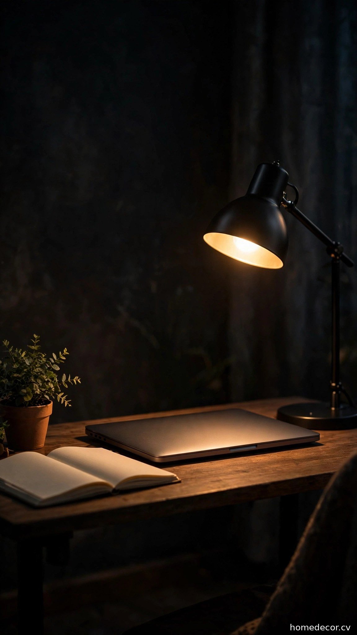 Good Task Lighting - small home office idea