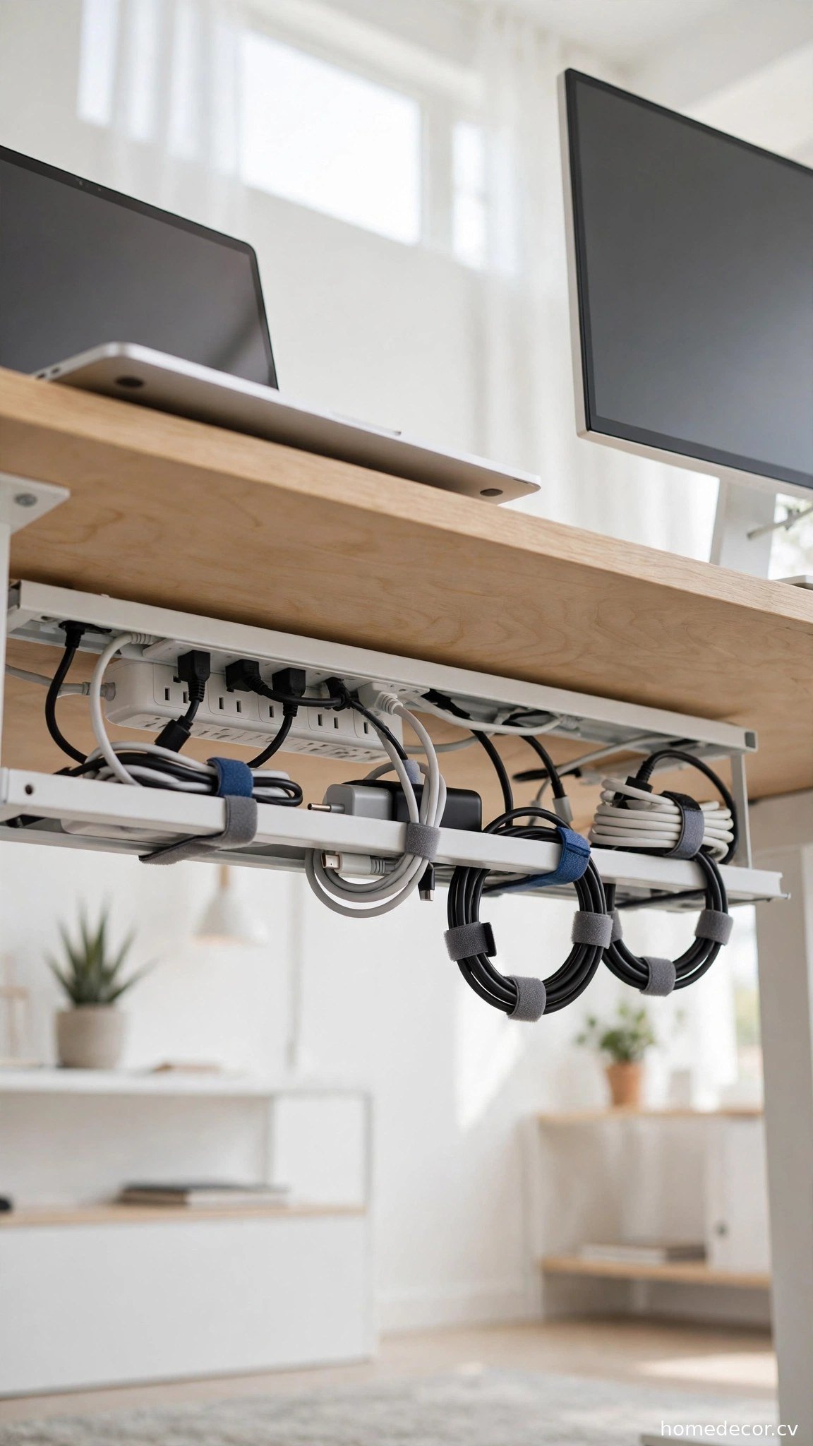 Cable Management That Disappears - small home office idea